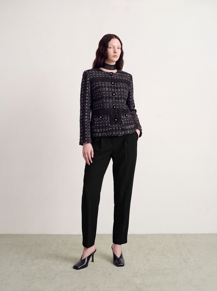 Navy Crêpe Tailleur Trousers