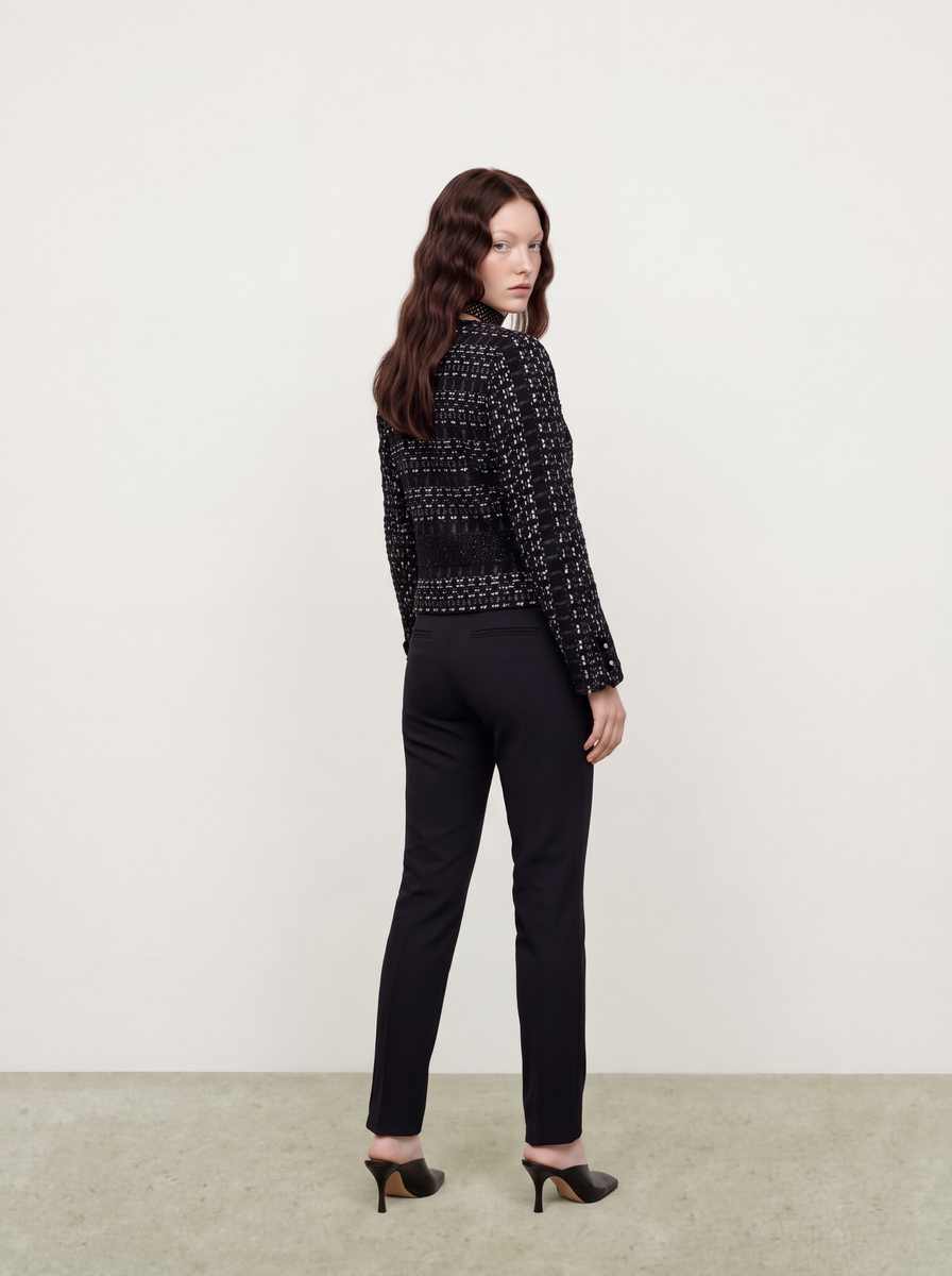 Navy Crêpe Tailleur Trousers