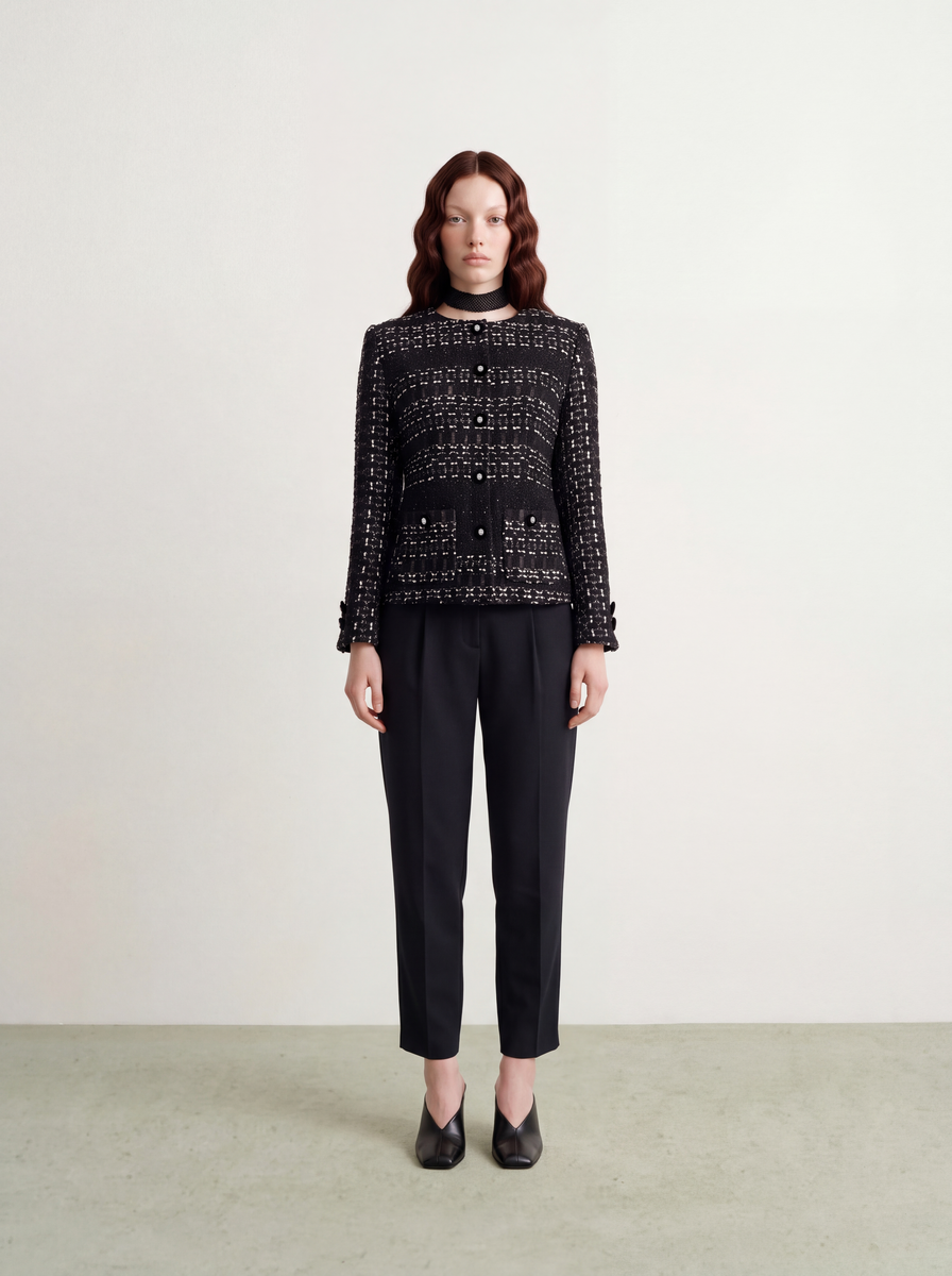 Navy Crêpe Tailleur Trousers