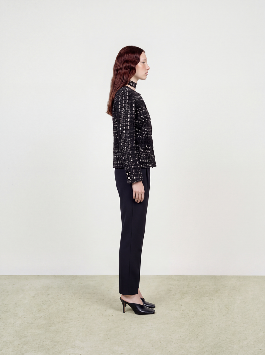 Navy Crêpe Tailleur Trousers
