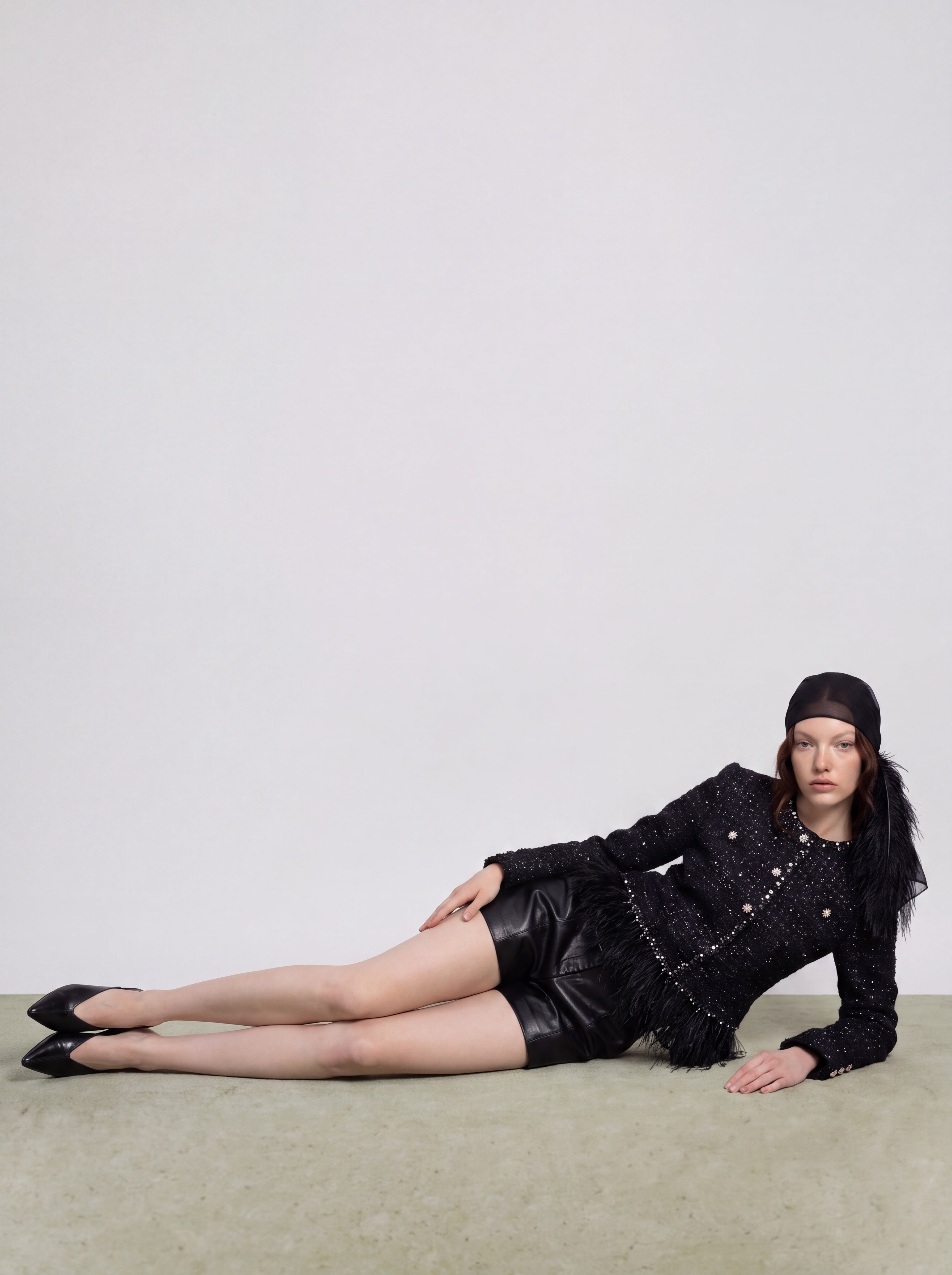 Noir Tweed Bijou Frange Jacket