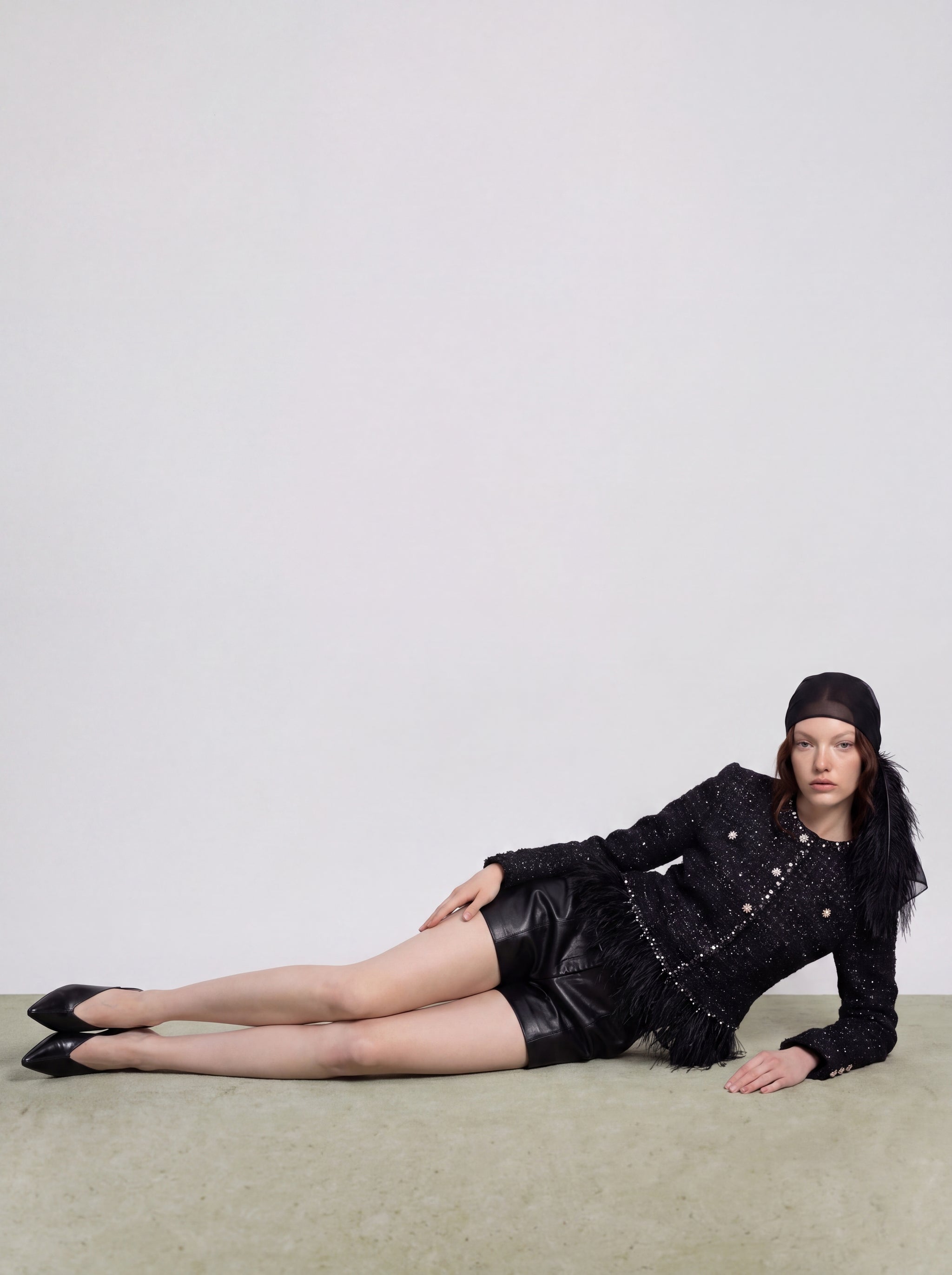 Noir Tweed Bijou Frange Jacket