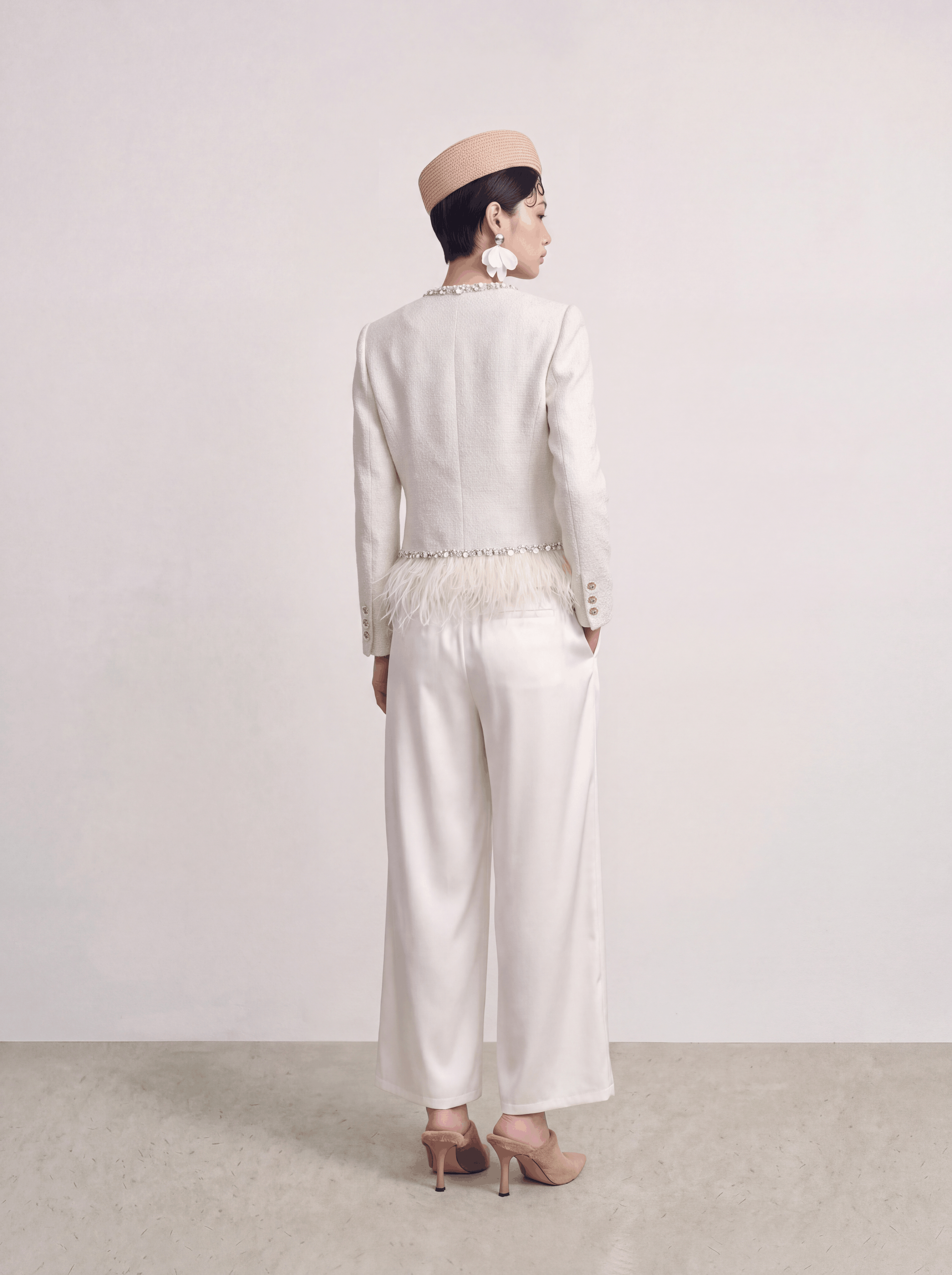 Crème Tweed Bijou Plume Jacket