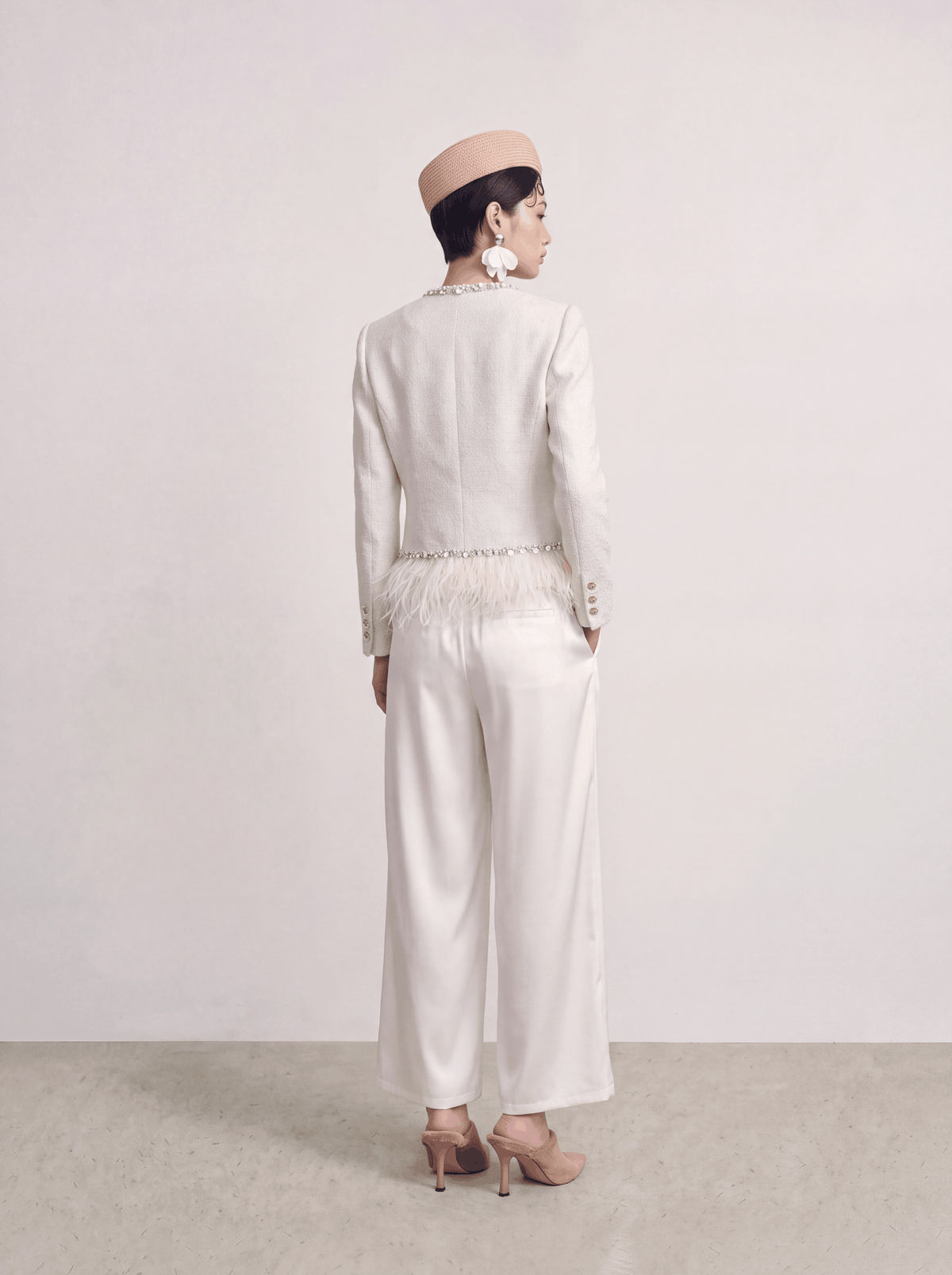 Crème Tweed Bijou Plume Jacket