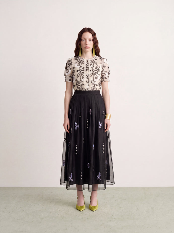 Noir Bluejay Élégance Skirt