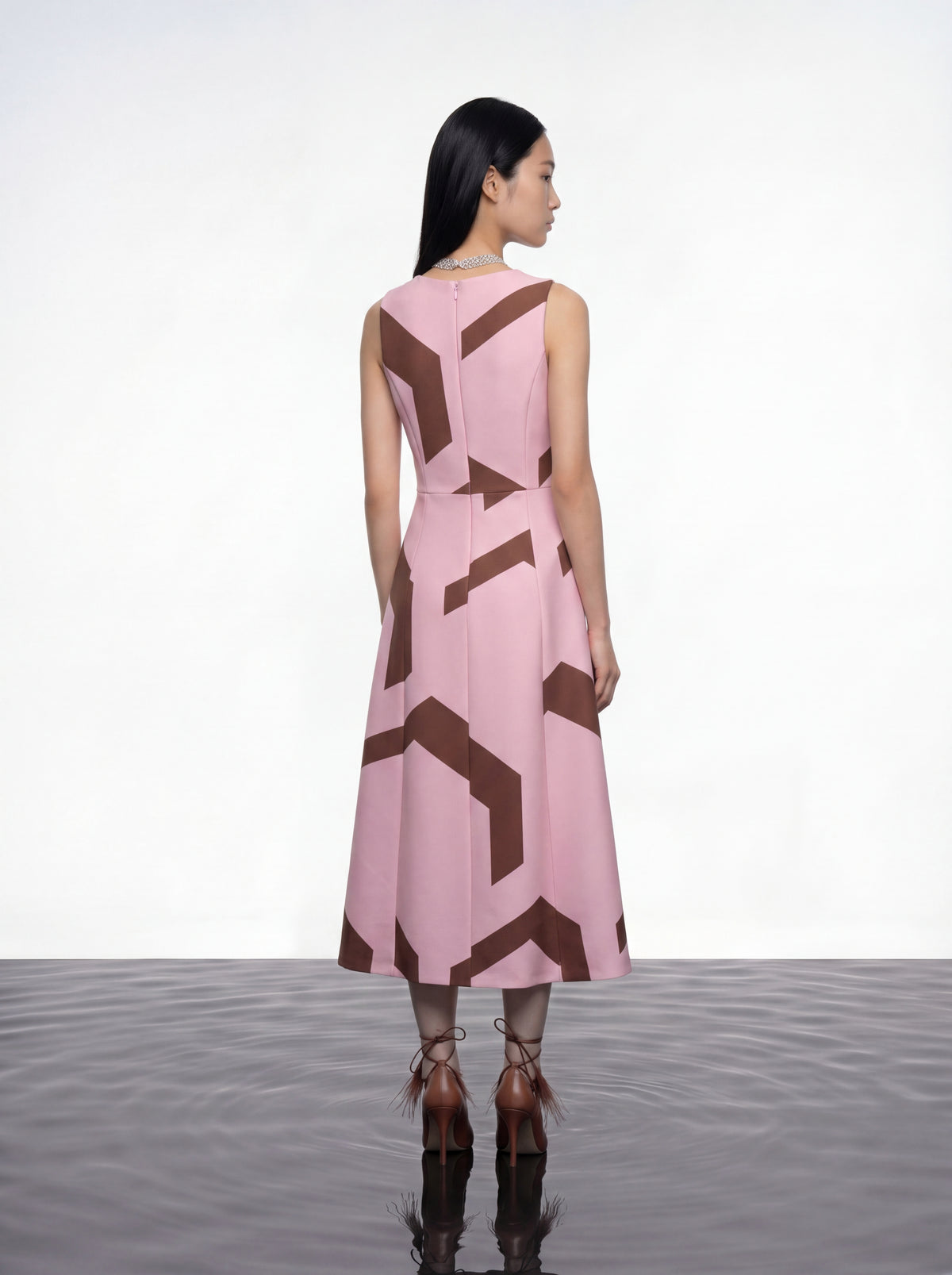 Abstract Prism Contrast Dress