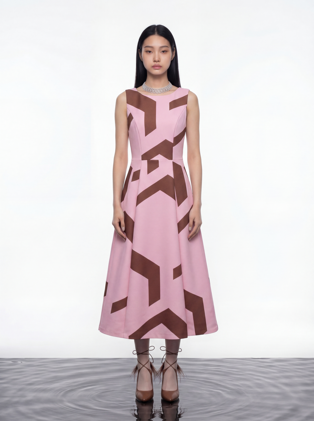 Abstract Prism Contrast Dress