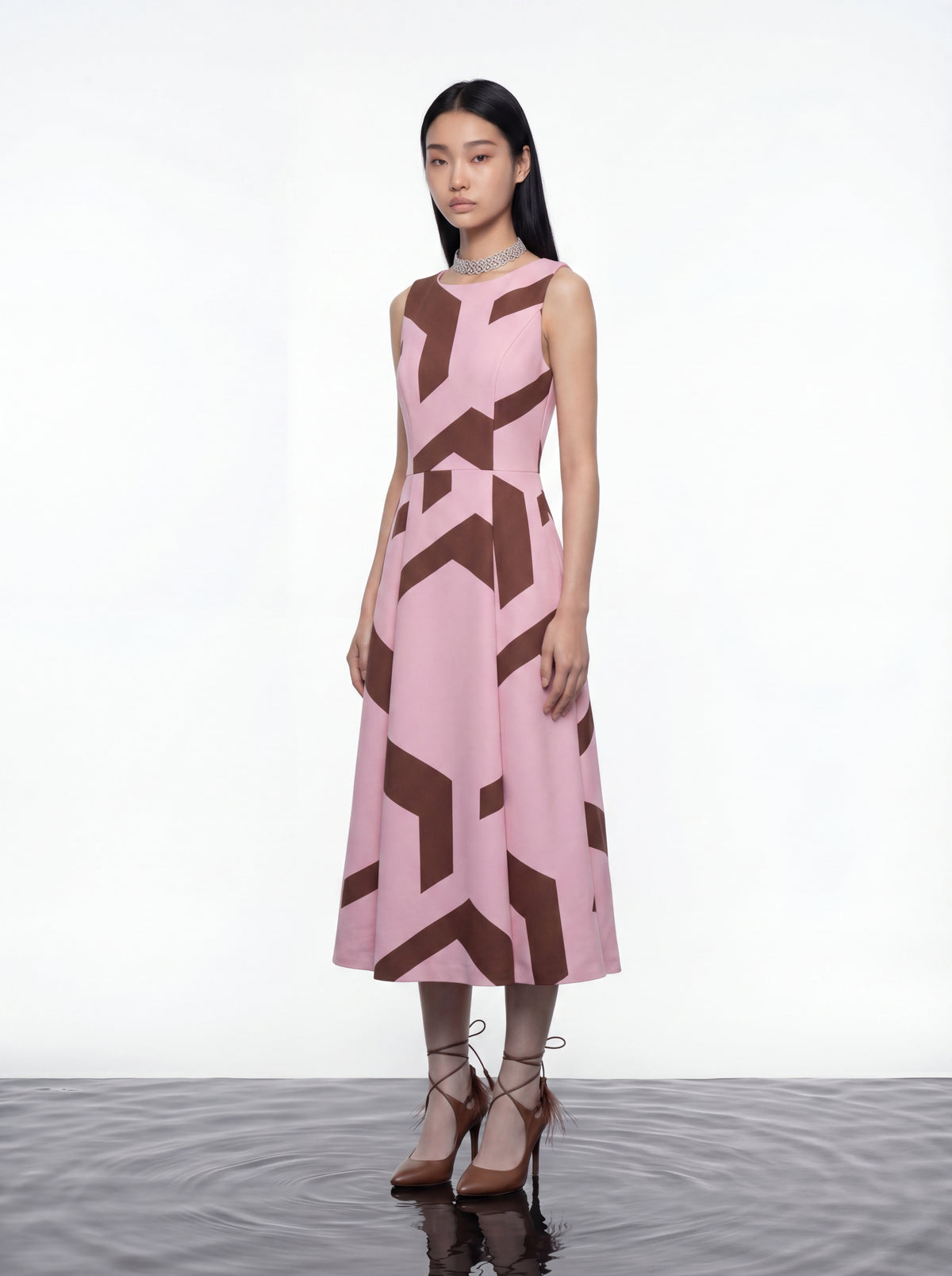 Abstract Prism Contrast Dress