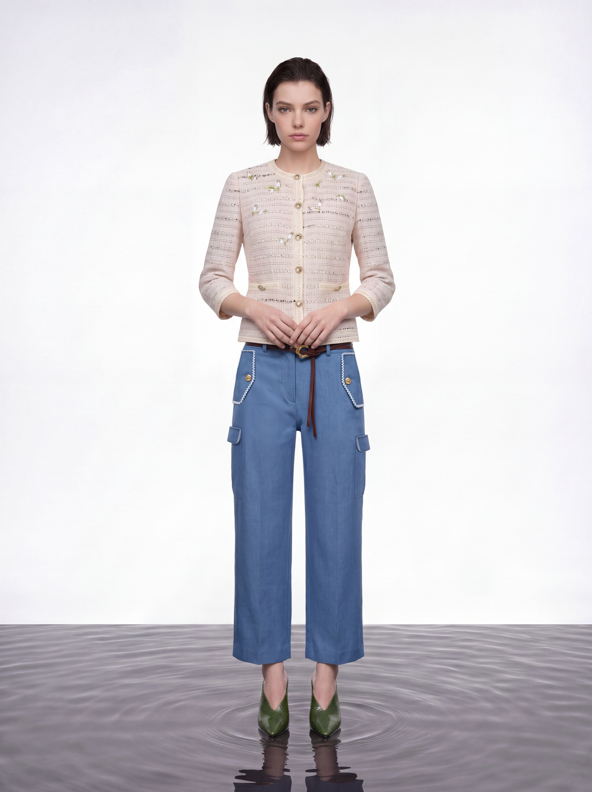Ornate Pocket Cargo Jeans