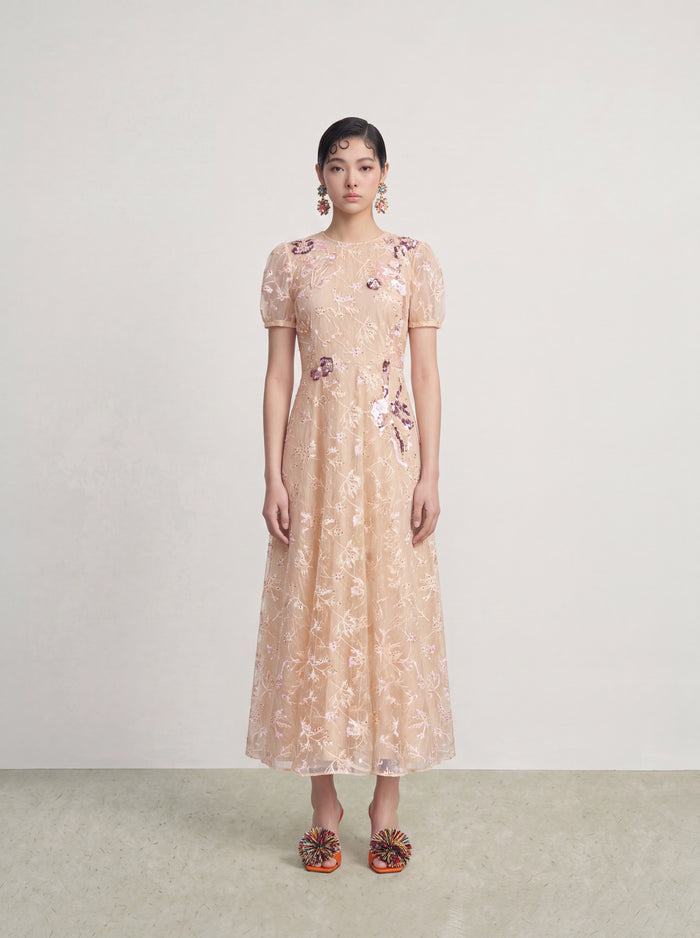 Champagne Jardin Étoilé Dress
