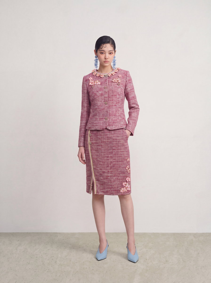 Rose Tweed Fleur Bijou Jacket