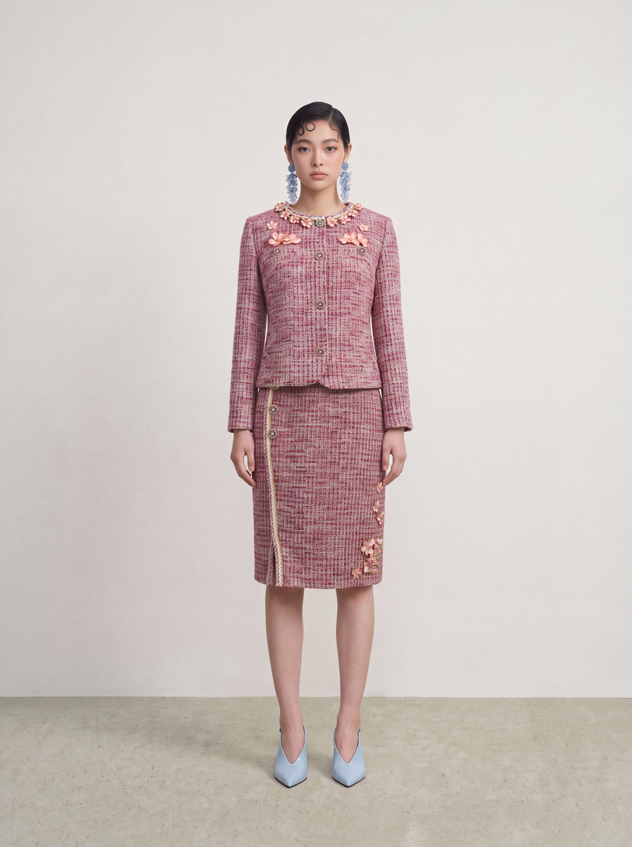 Rose Tweed Fleur Bijou Jacket