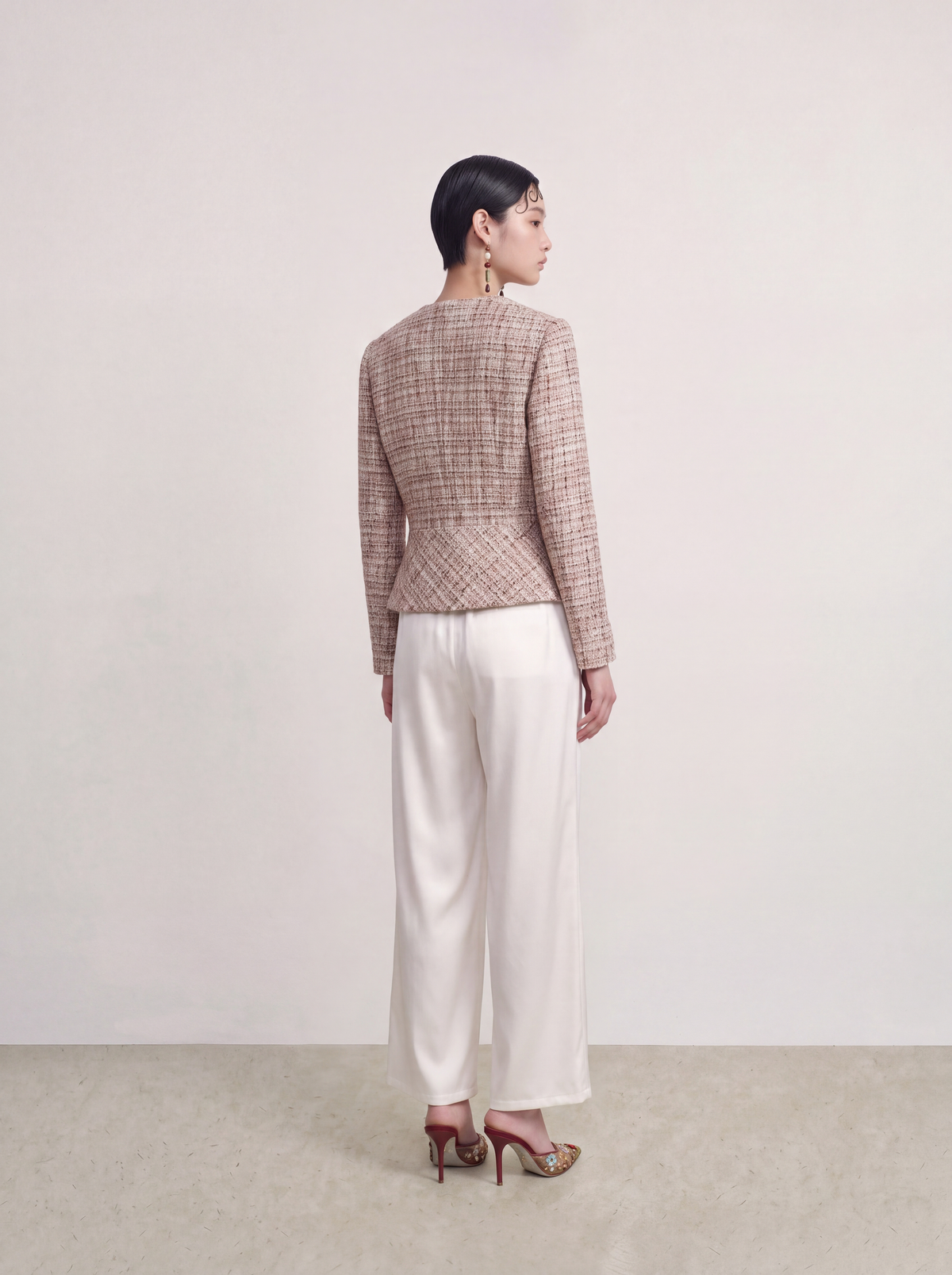 Beige Tweed Doré Jacket
