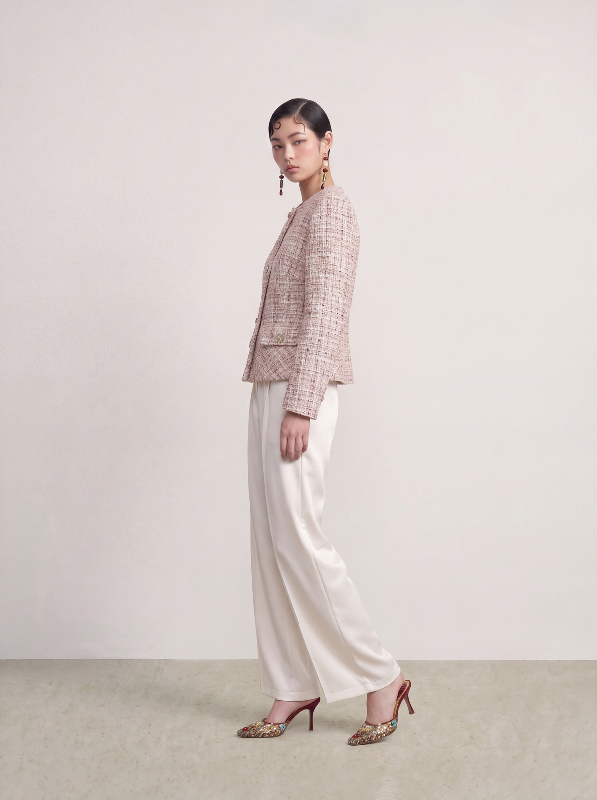 Beige Tweed Doré Jacket