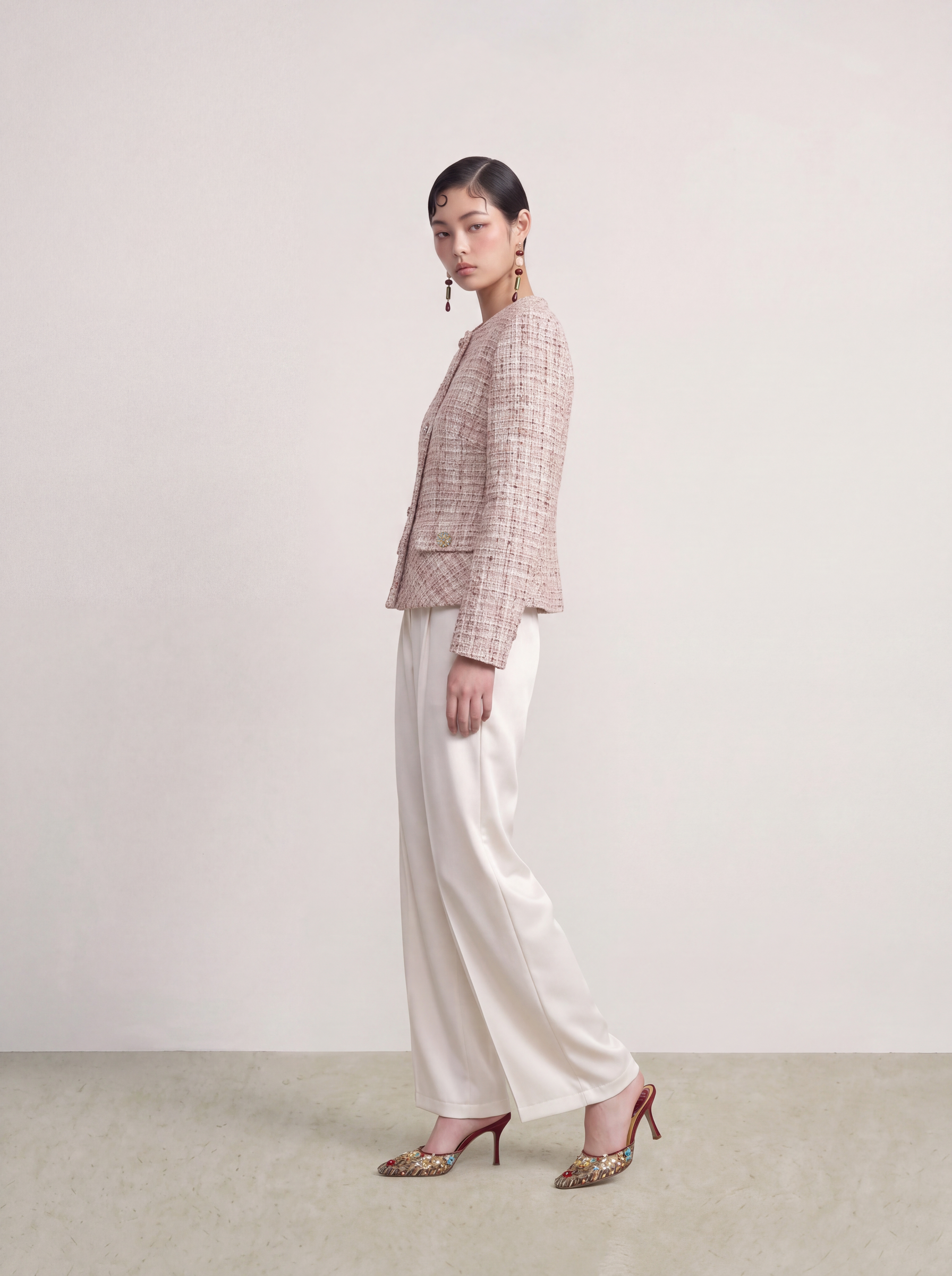 Beige Tweed Doré Jacket