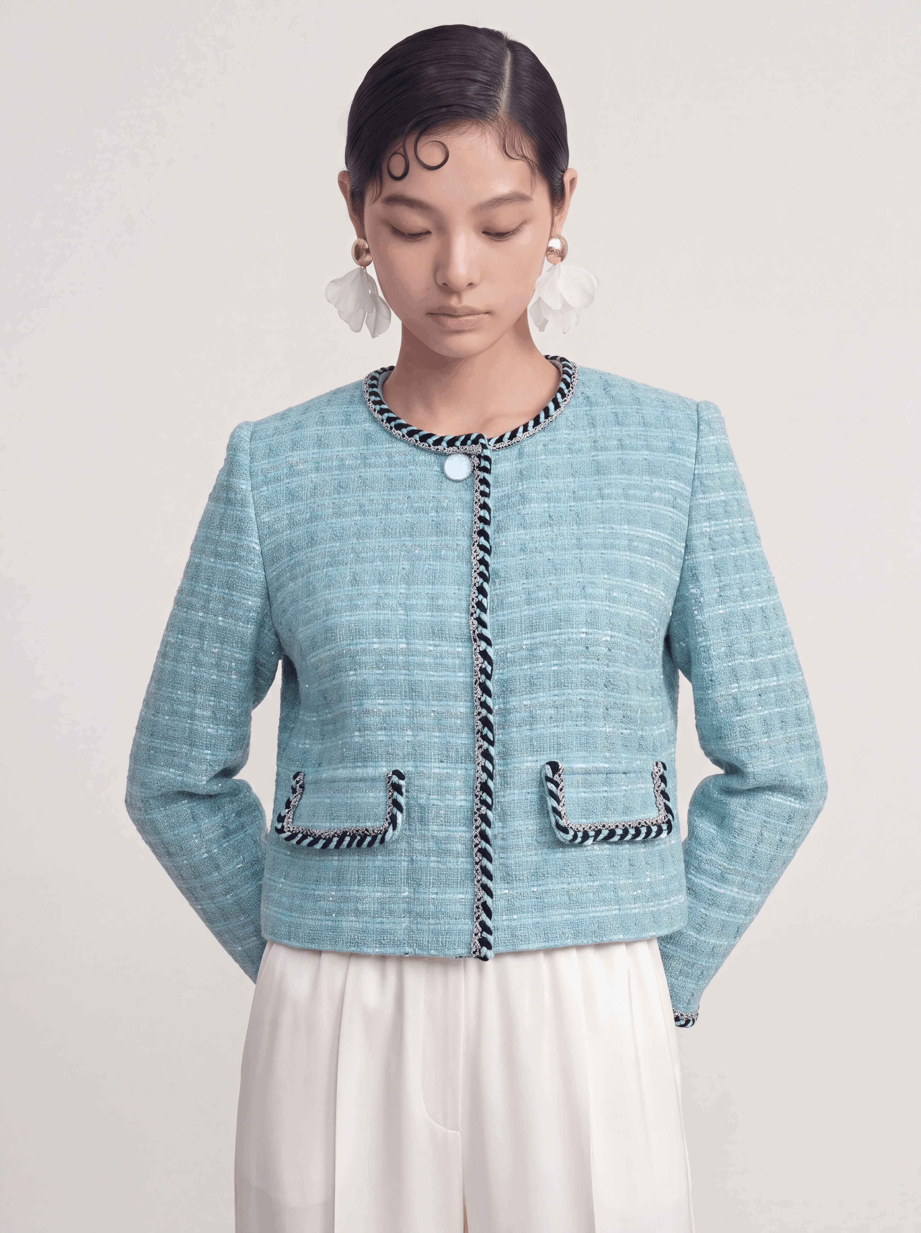 Turquoise Tweed Tresse Jacket