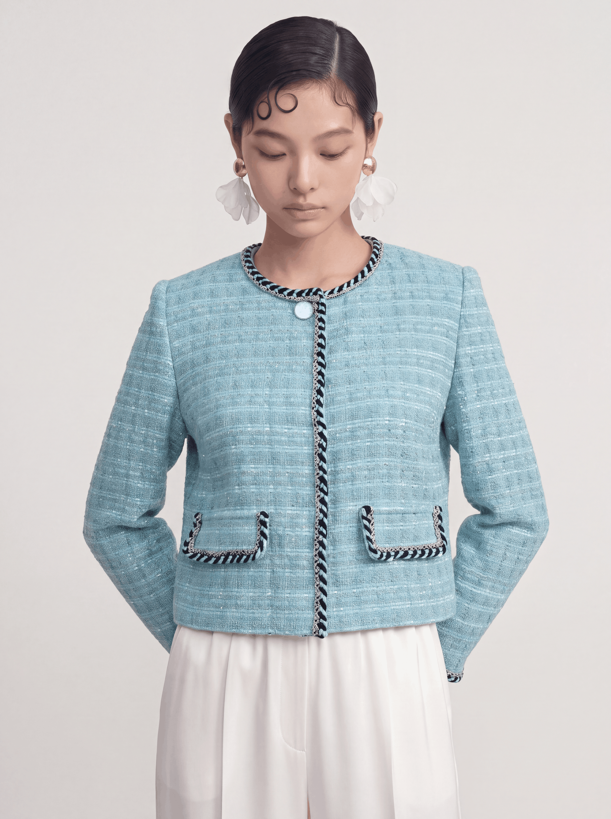 Turquoise Tweed Tresse Jacket