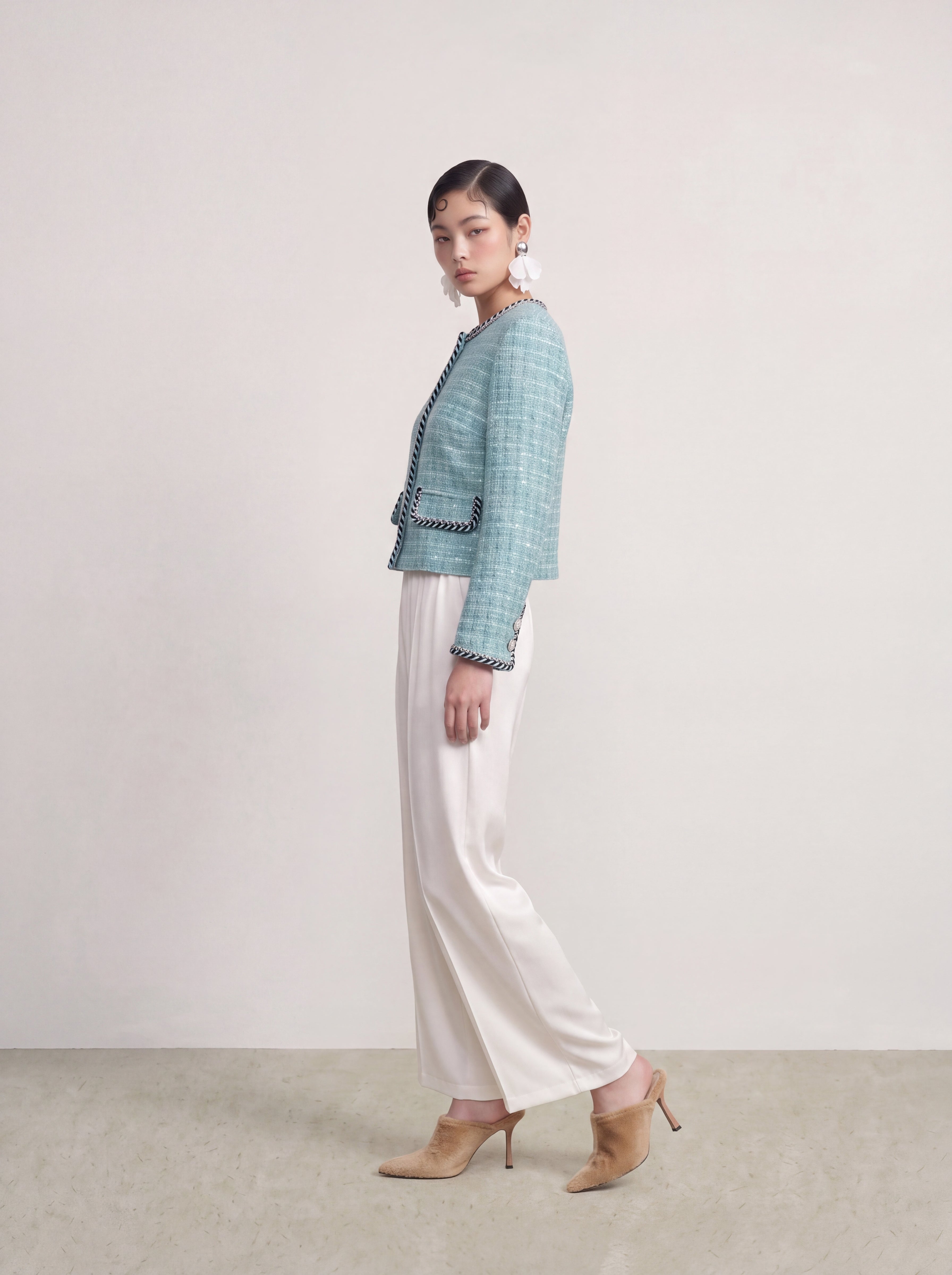 Turquoise Tweed Tresse Jacket