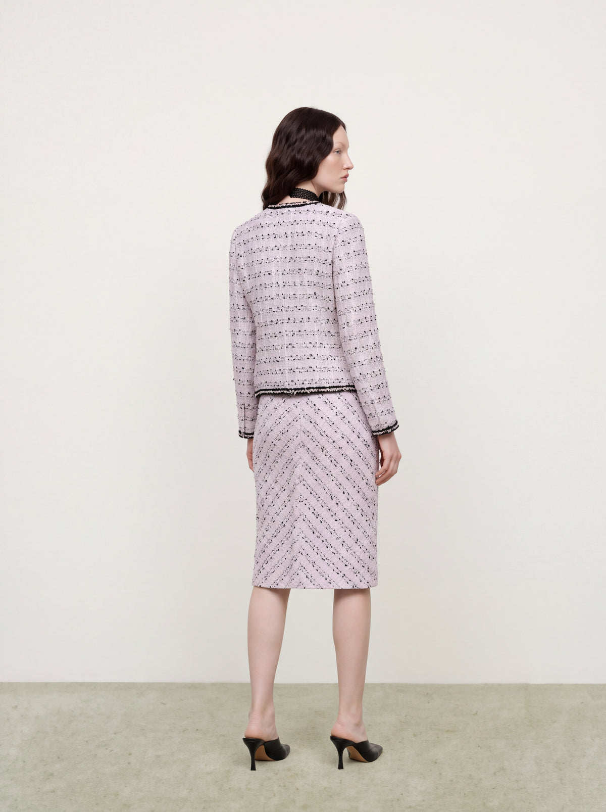 Rose Tweed Carreau Tresse Jacket