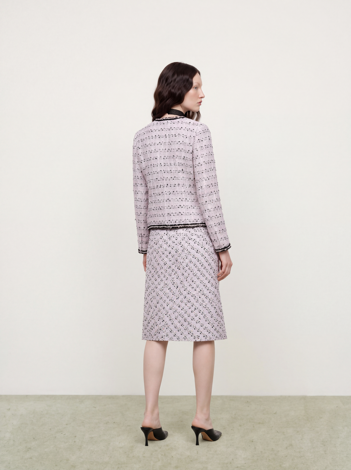 Rose Tweed Carreau Tresse Jacket