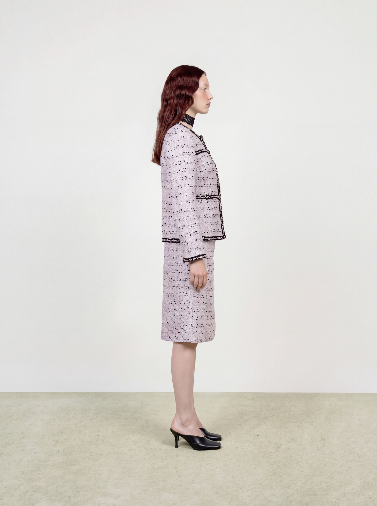 Rose Tweed Carreau Tresse Jacket