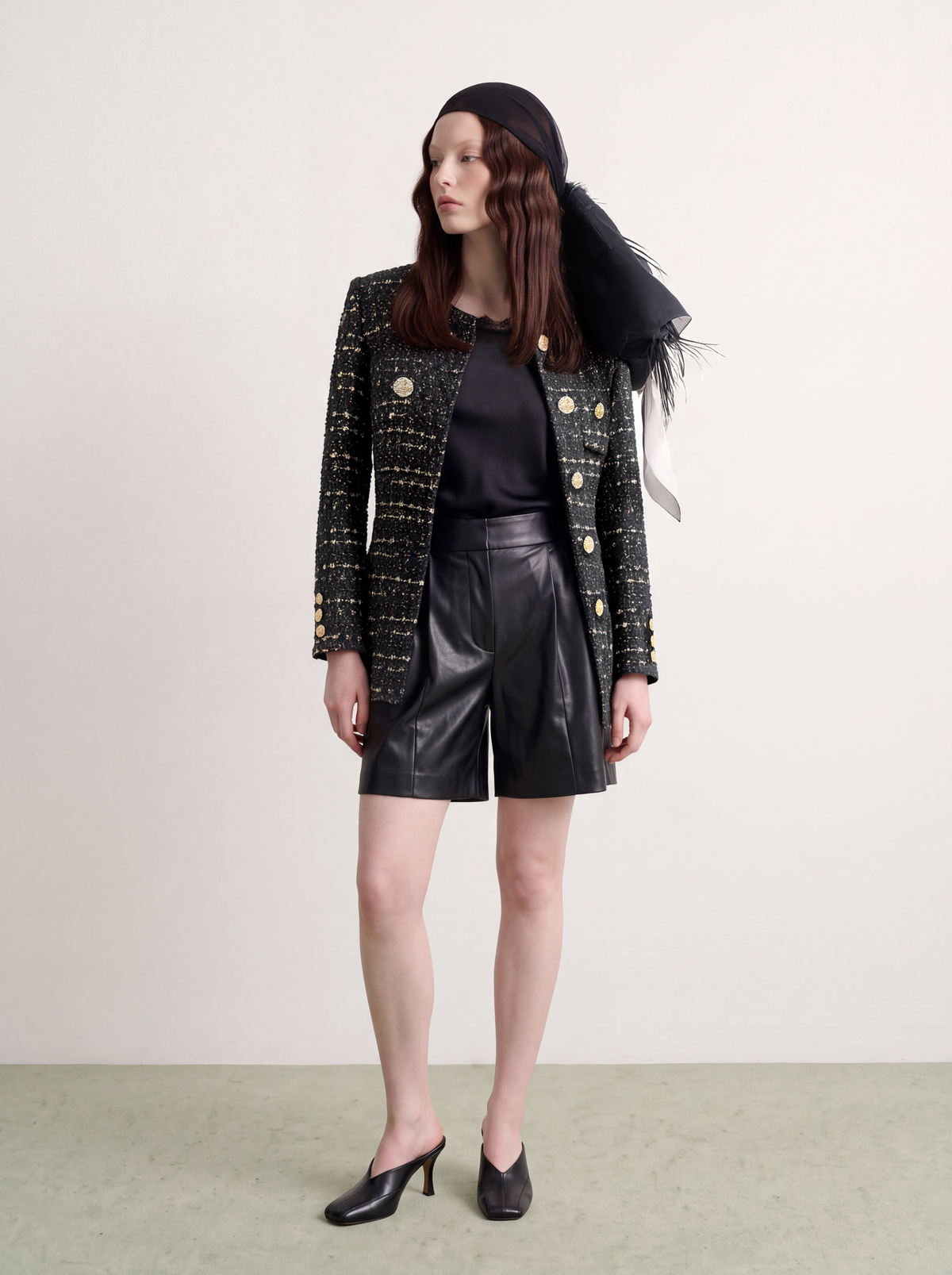 Noir Tweed Métal Doré Jacket