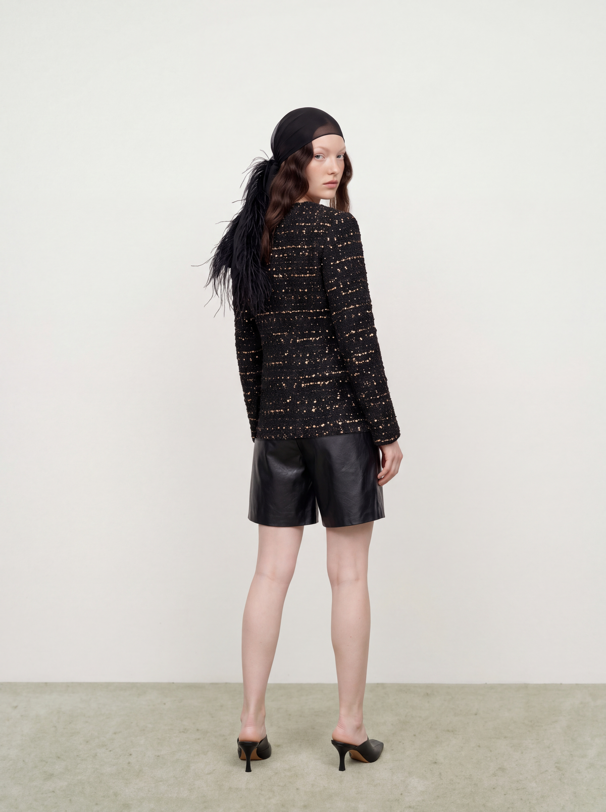 Noir Tweed Métal Doré Jacket