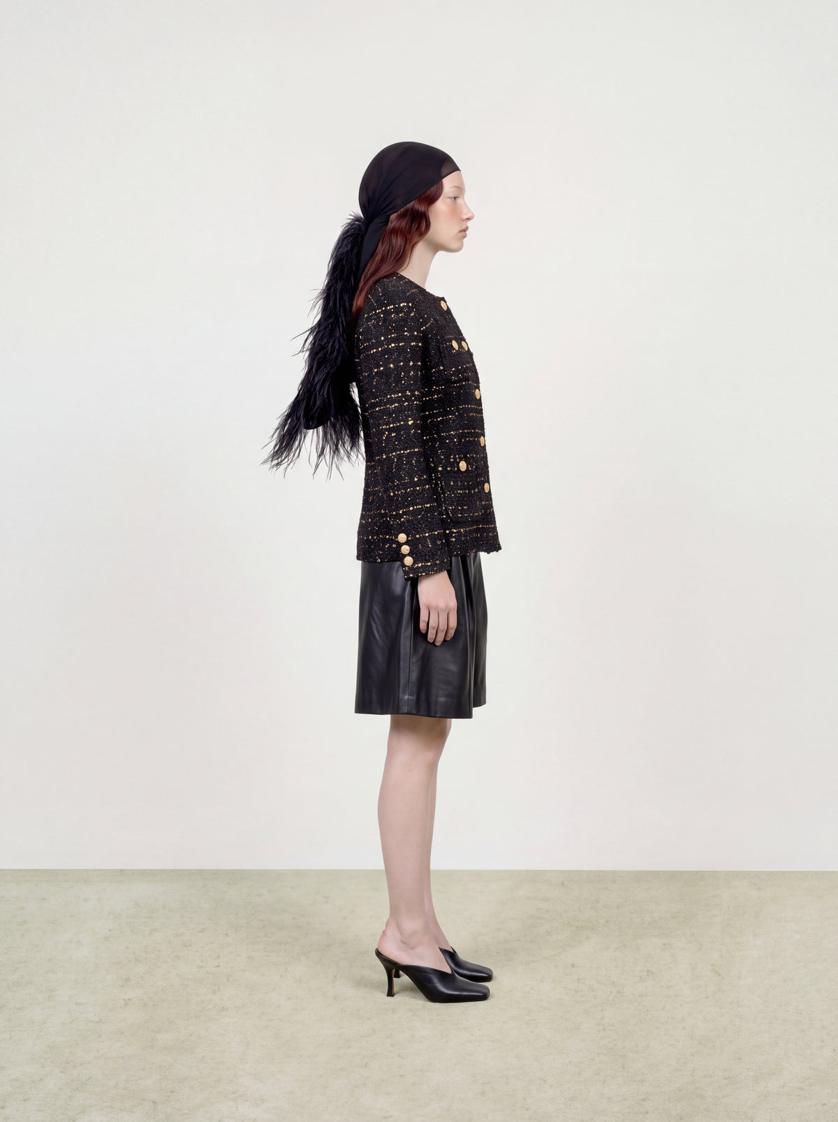 Noir Tweed Métal Doré Jacket