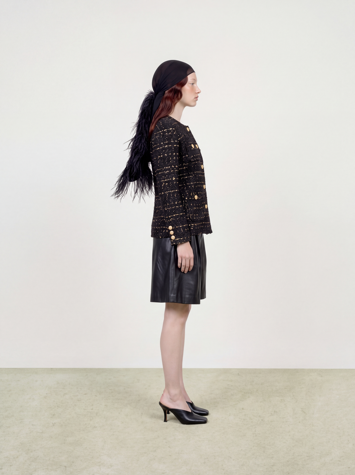 Noir Tweed Métal Doré Jacket