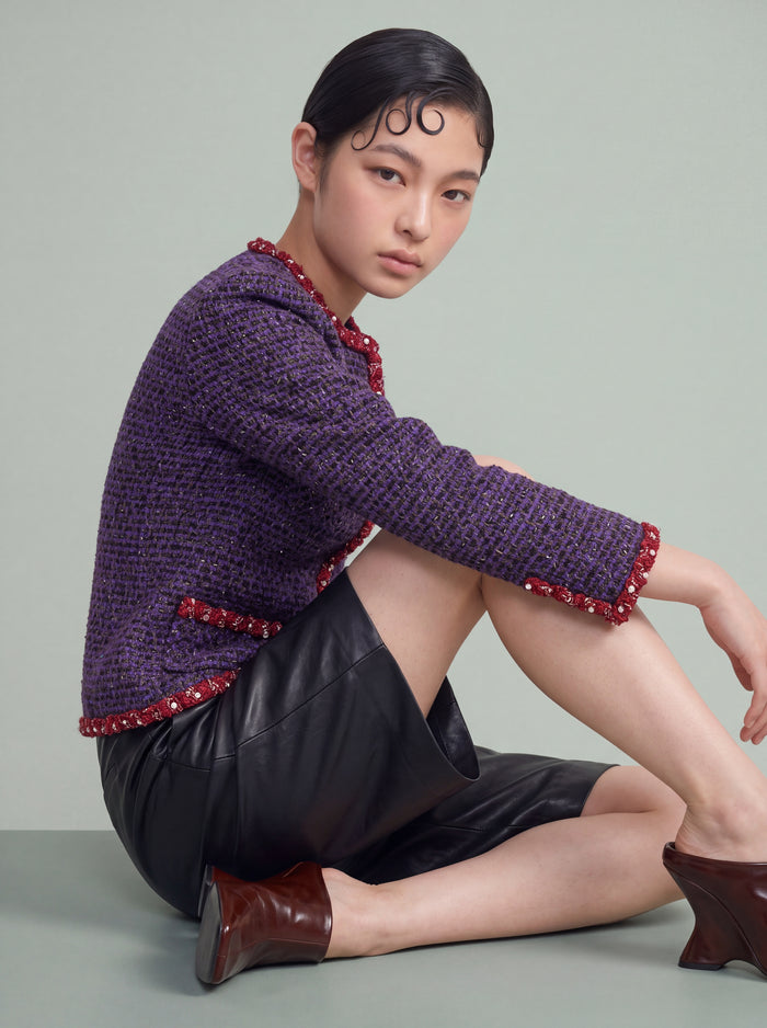 Violet Tweed Tresse Rouge Jacket