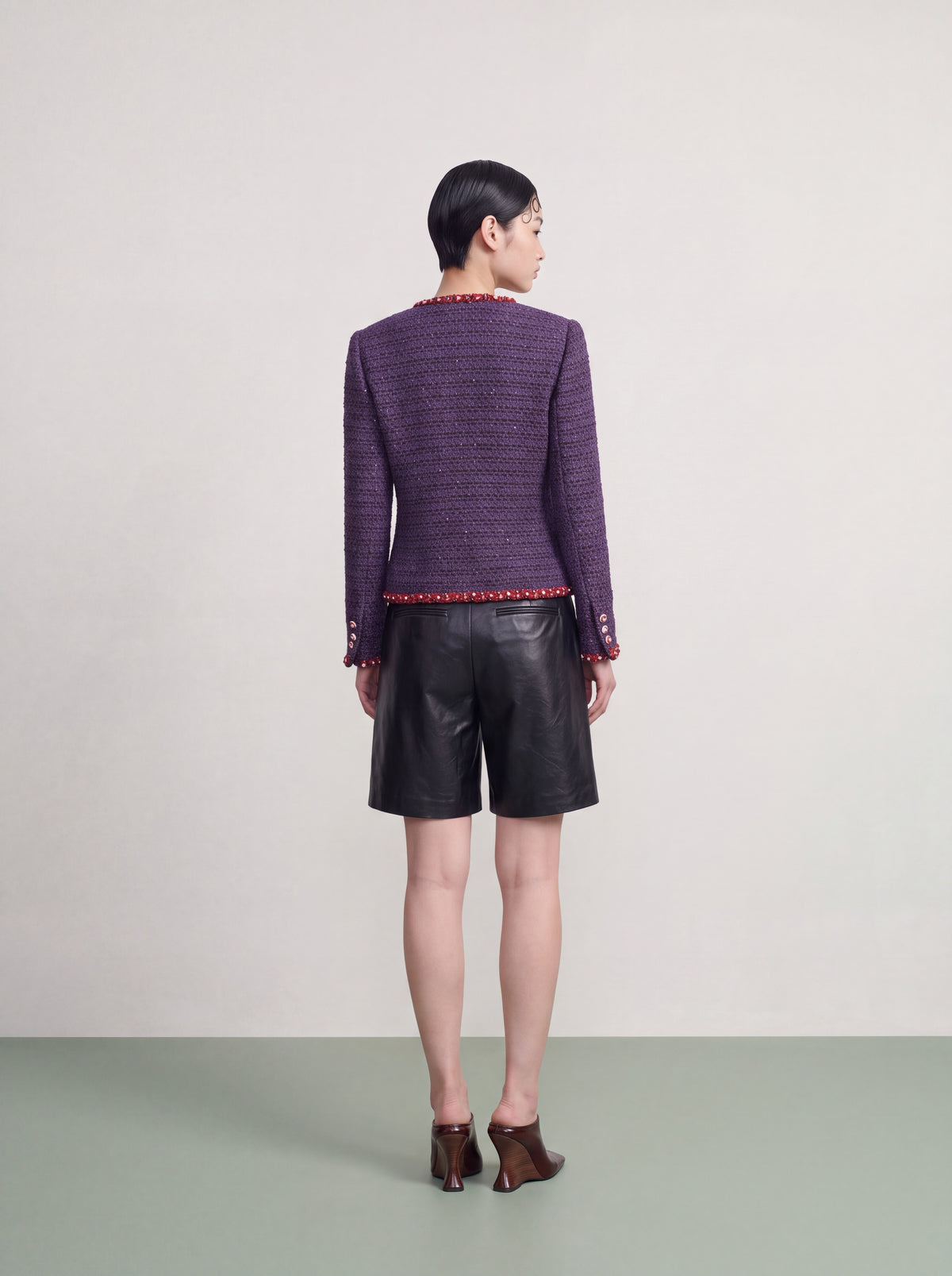Violet Tweed Tresse Rouge Jacket
