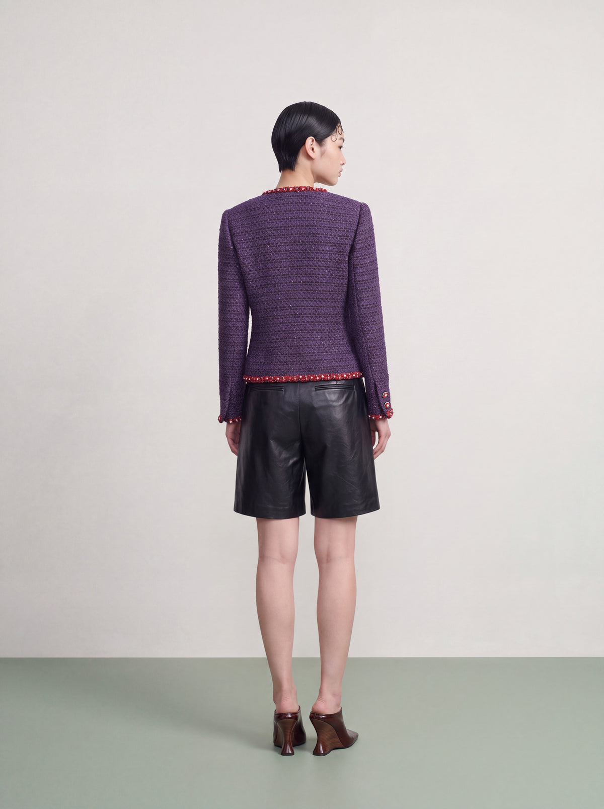 Violet Tweed Tresse Rouge Jacket