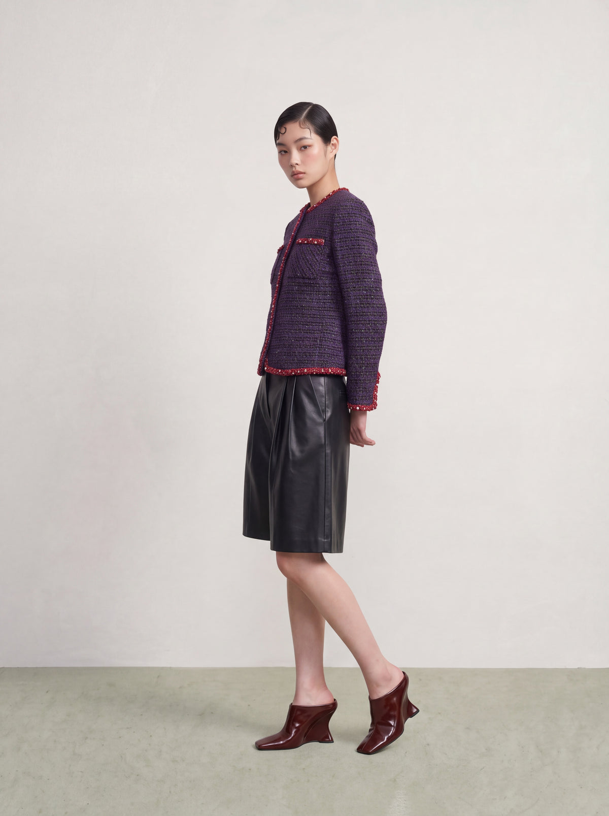 Violet Tweed Tresse Rouge Jacket