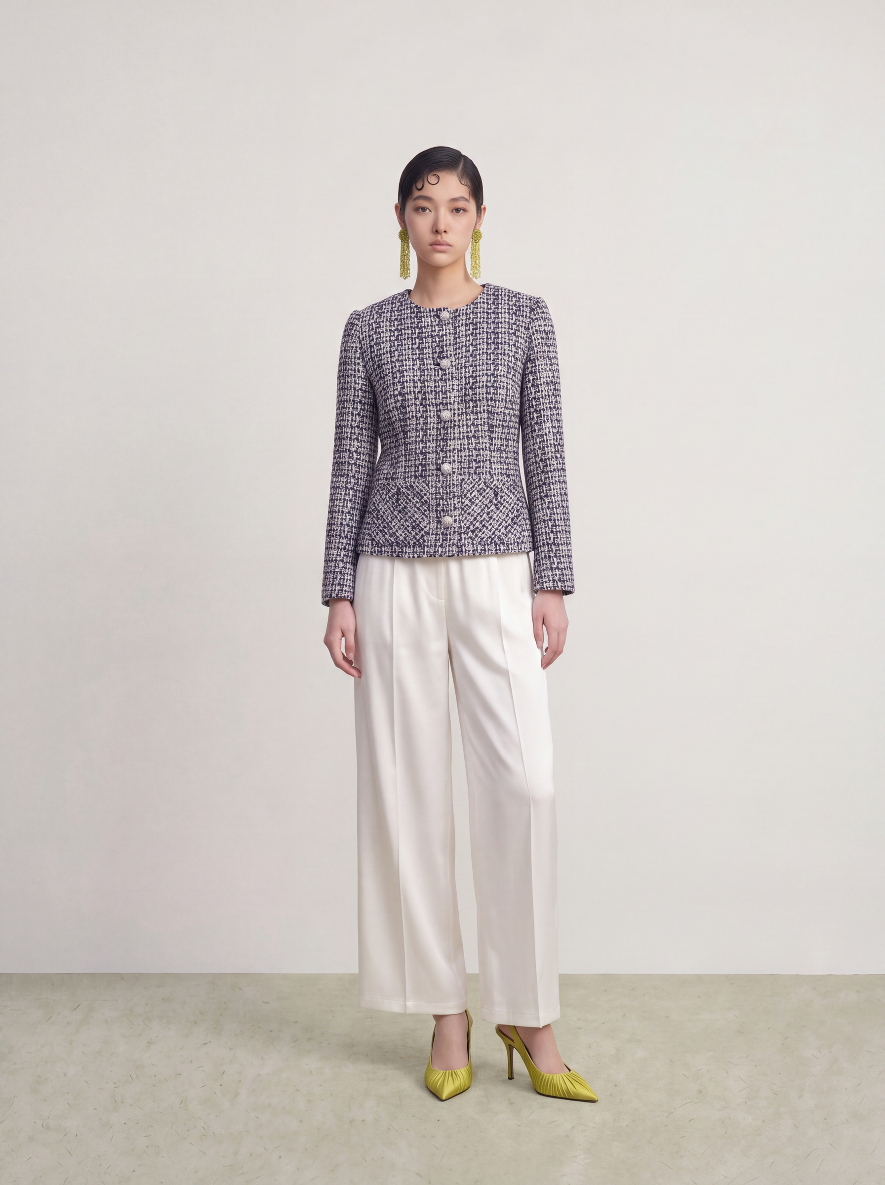 Bleu Rosé Tweed Élégance Jacket