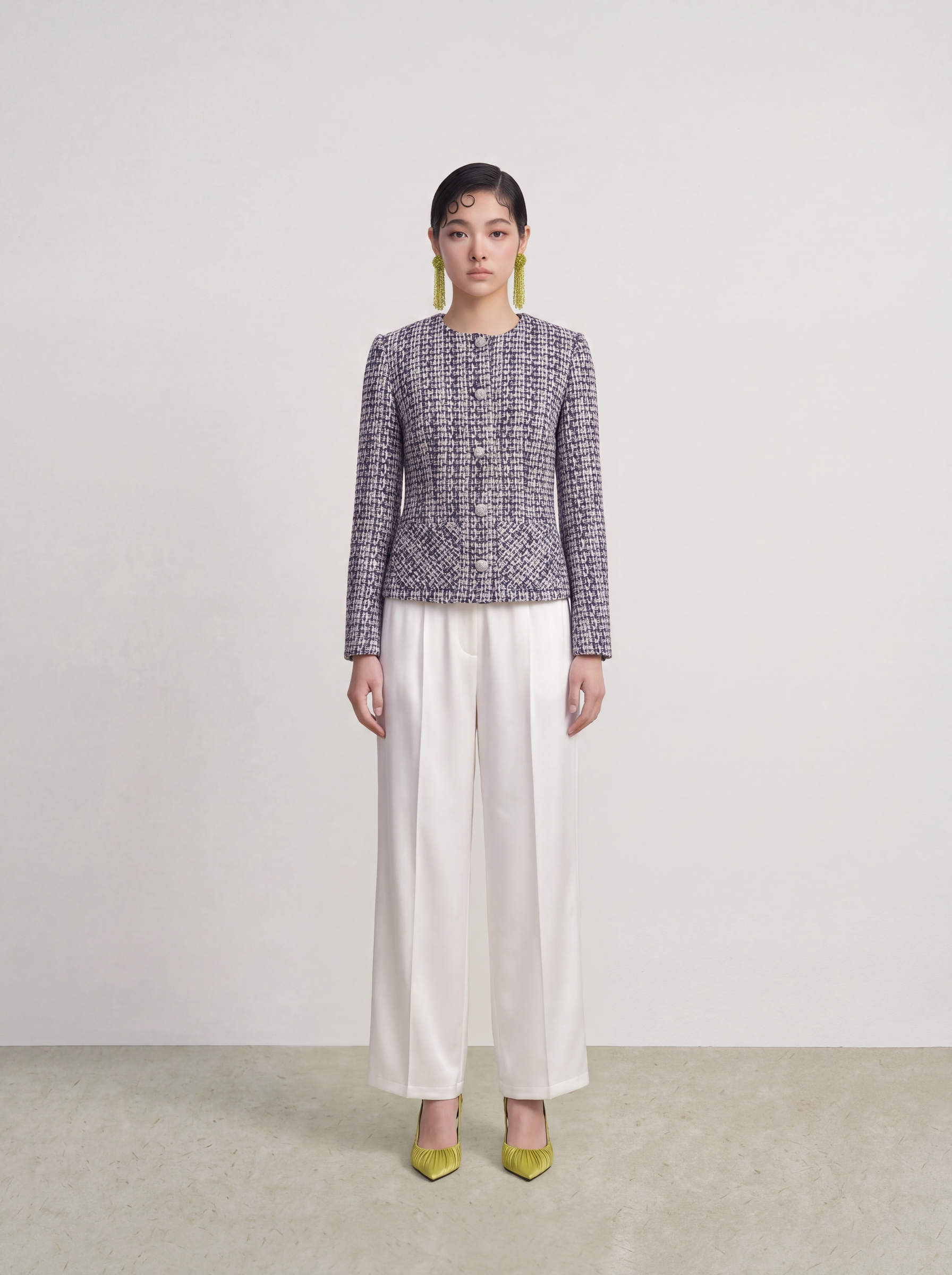 Bleu Rosé Tweed Élégance Jacket