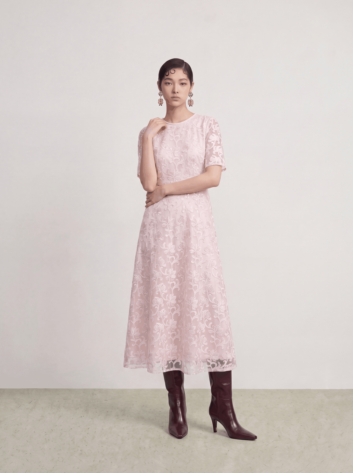 Rosé Dentelle Étoilé Dress