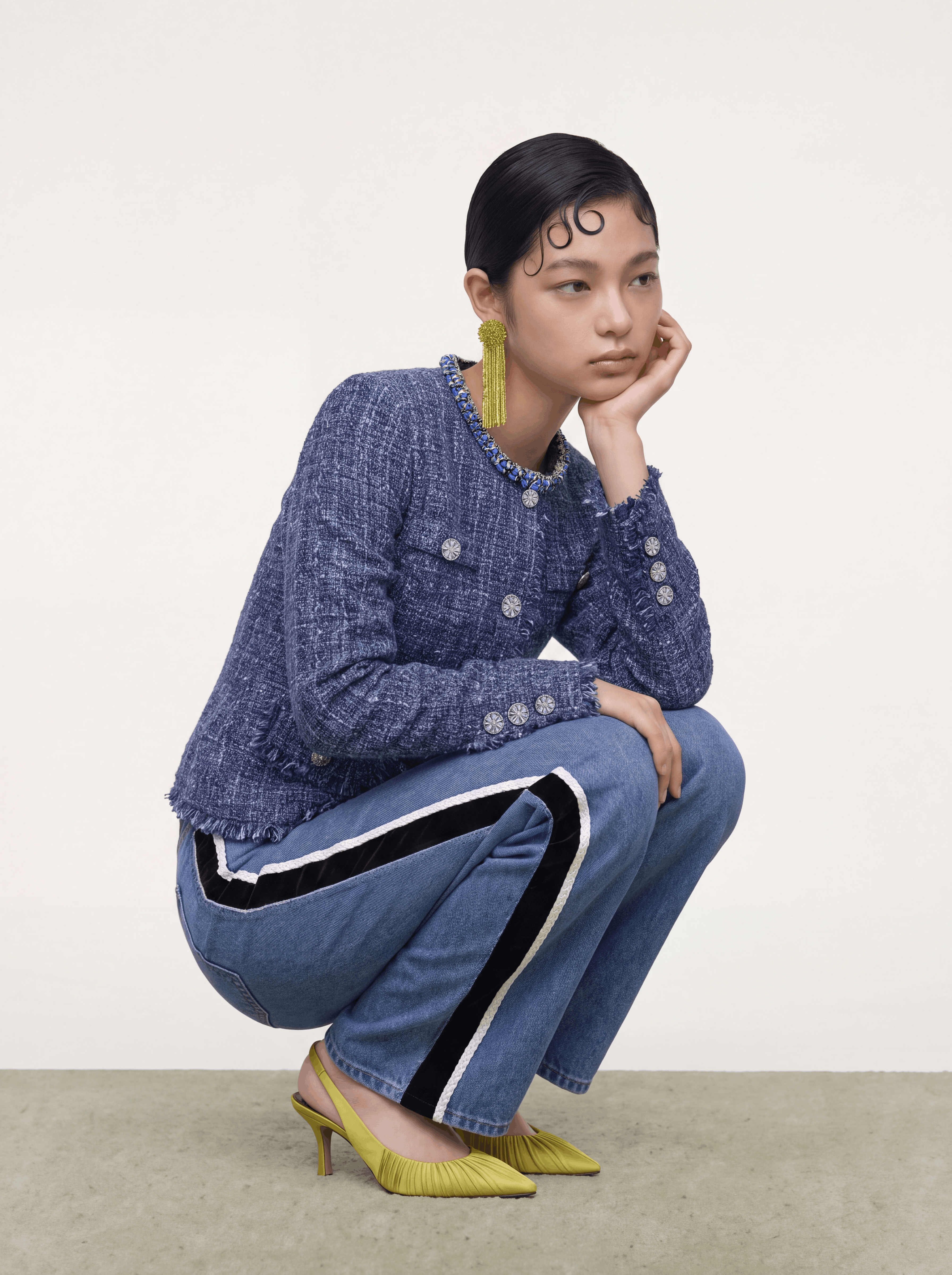 Blue Tweed Bijou Jacket