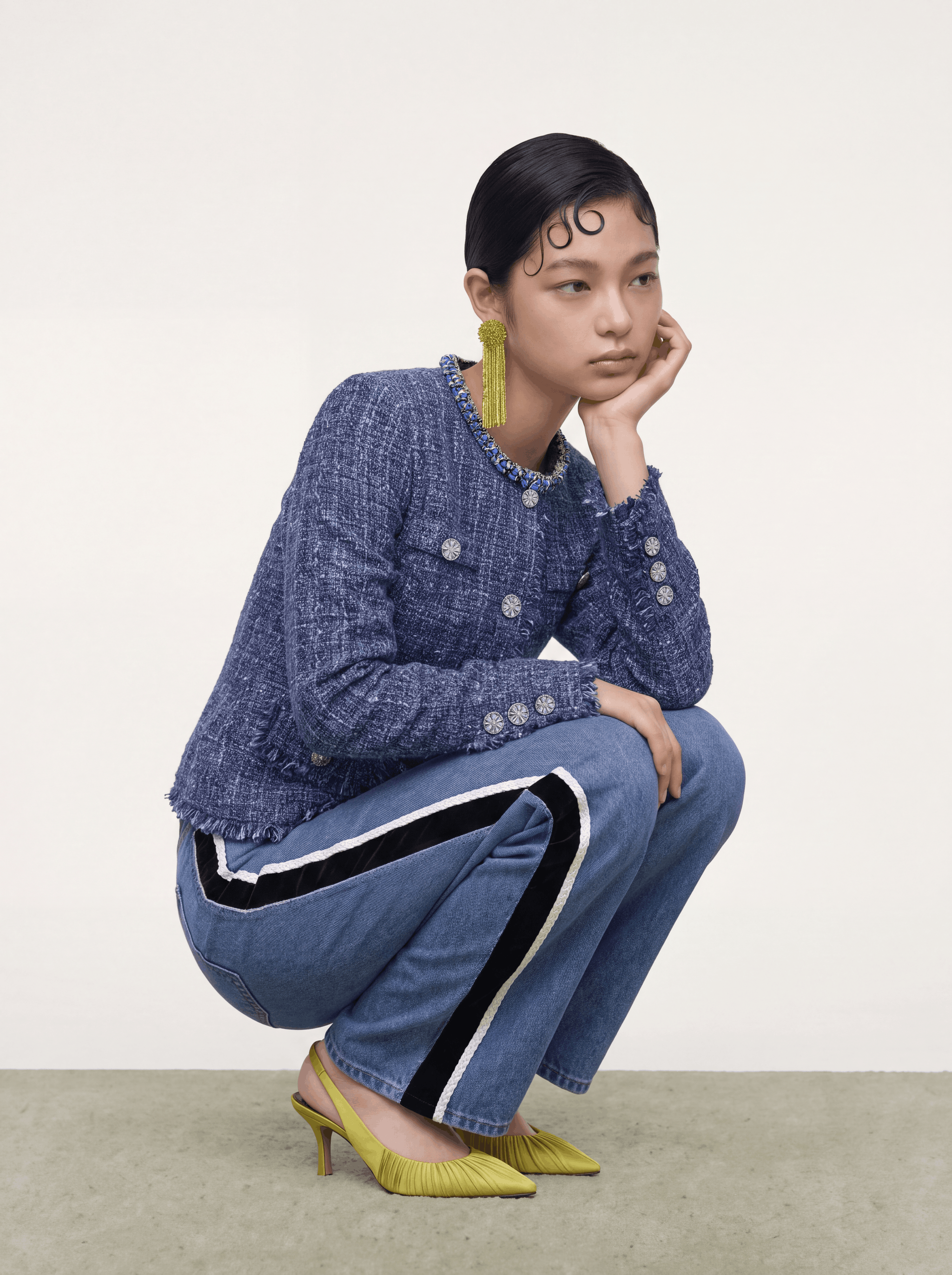 Blue Tweed Bijou Jacket