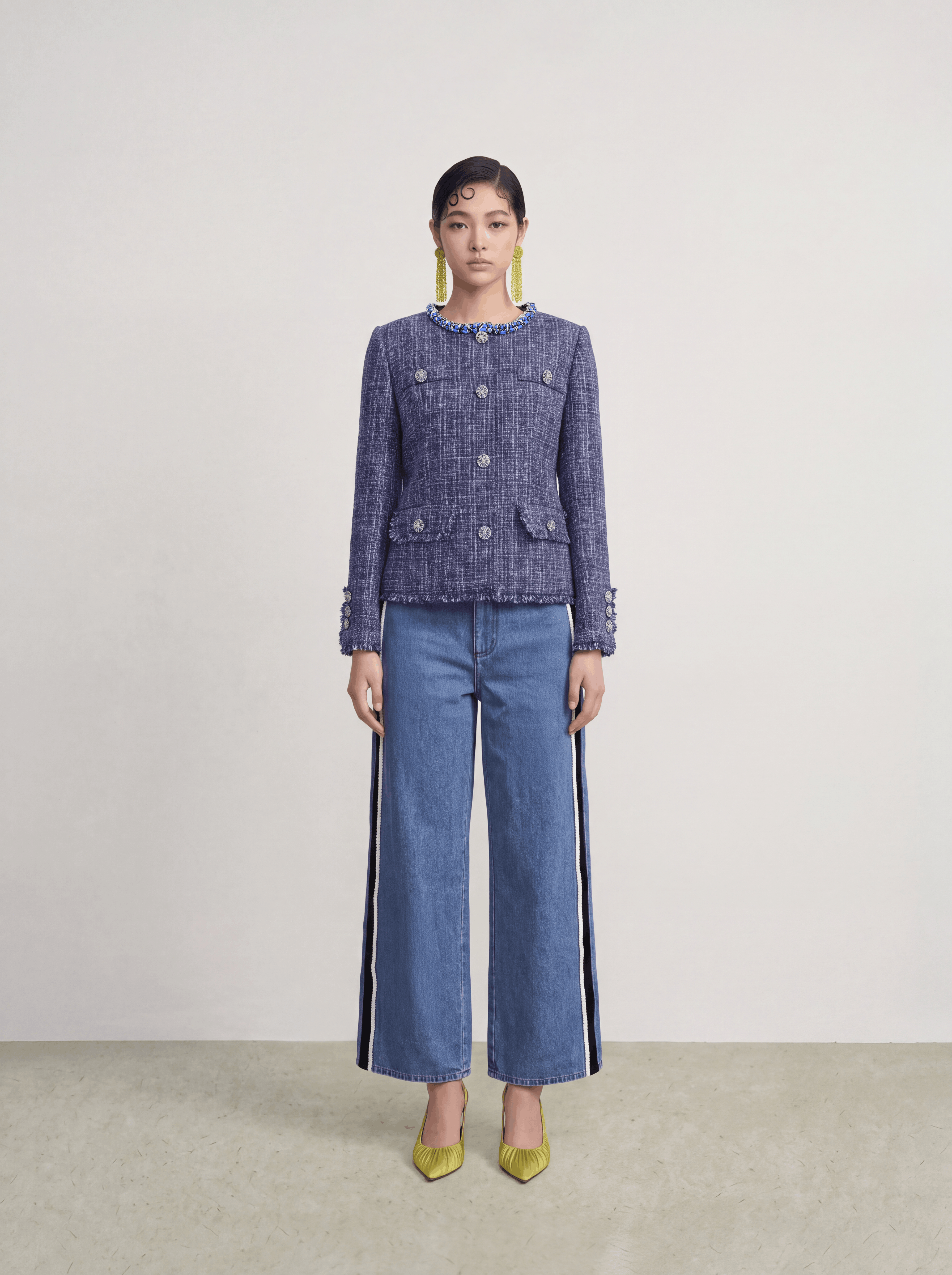 Blue Tweed Bijou Jacket