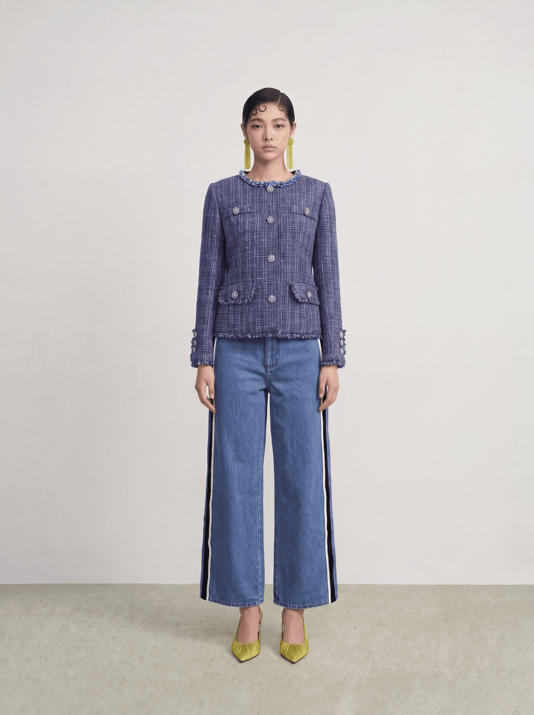 Blue Tweed Bijou Jacket