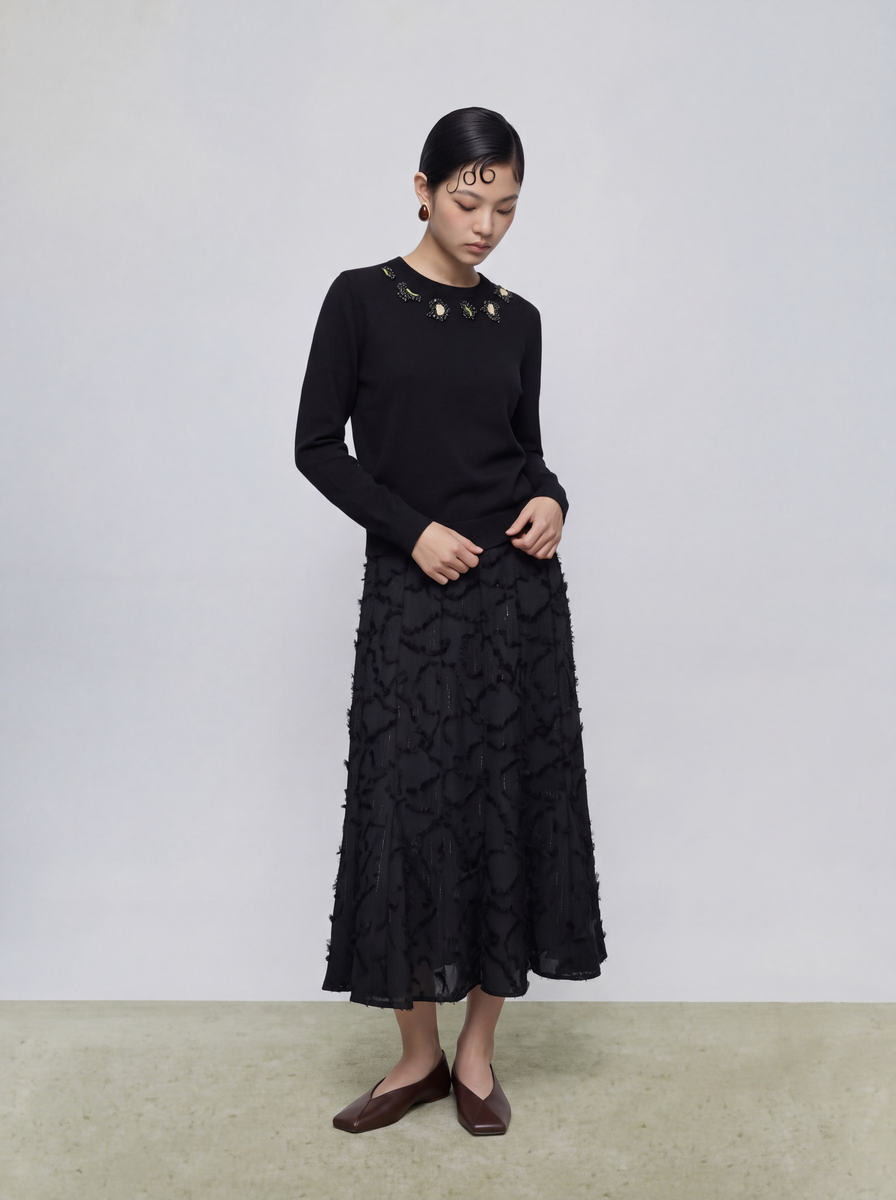 Noir Dentelle Arabesque Skirt