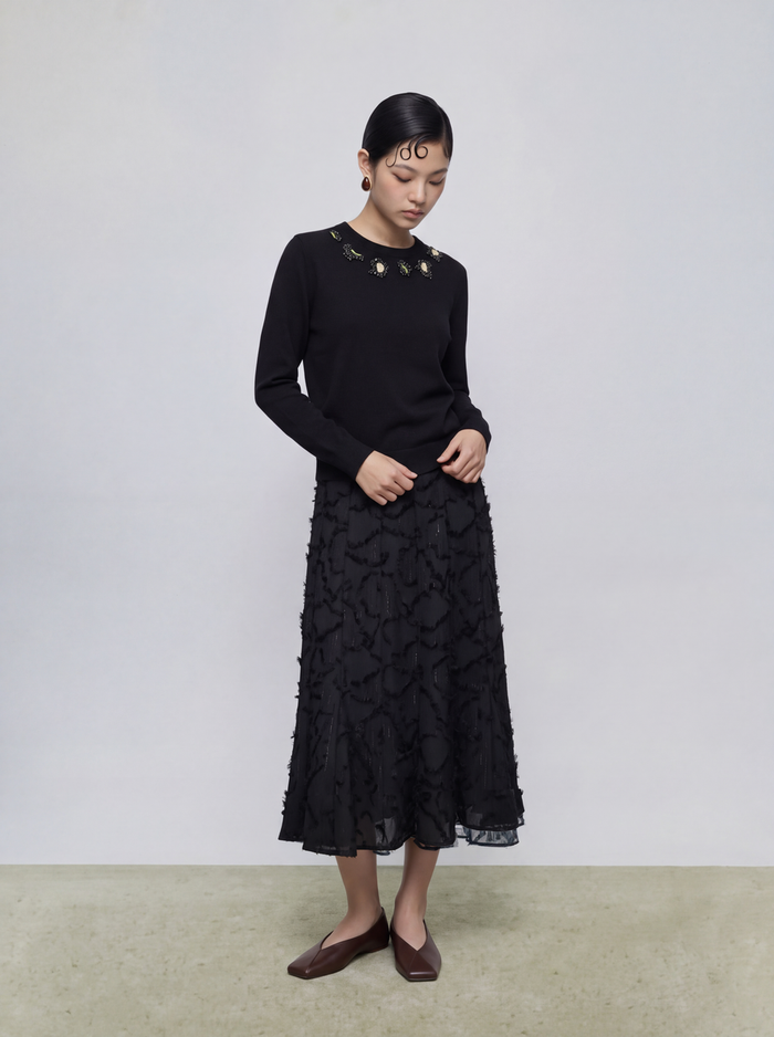 Noir Dentelle Arabesque Skirt