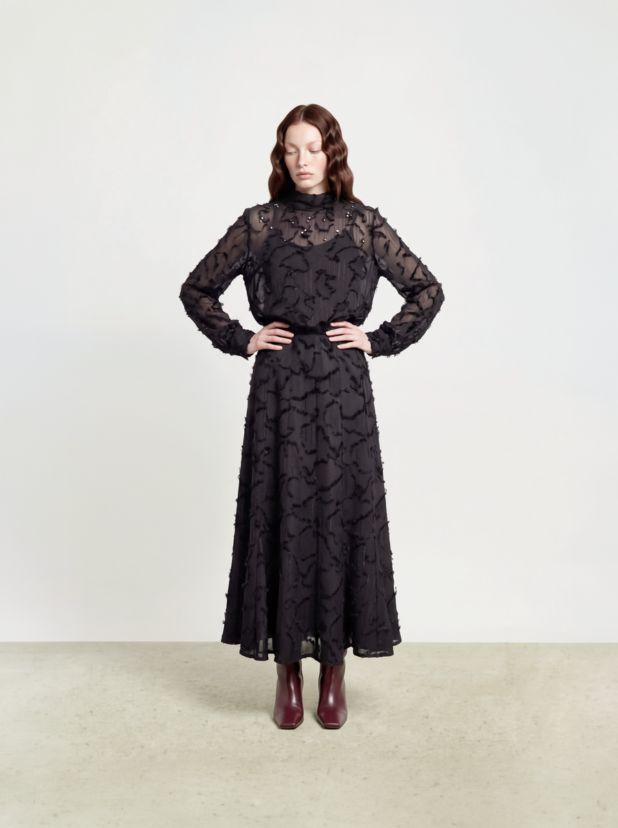Noir Dentelle Cristal Blouse