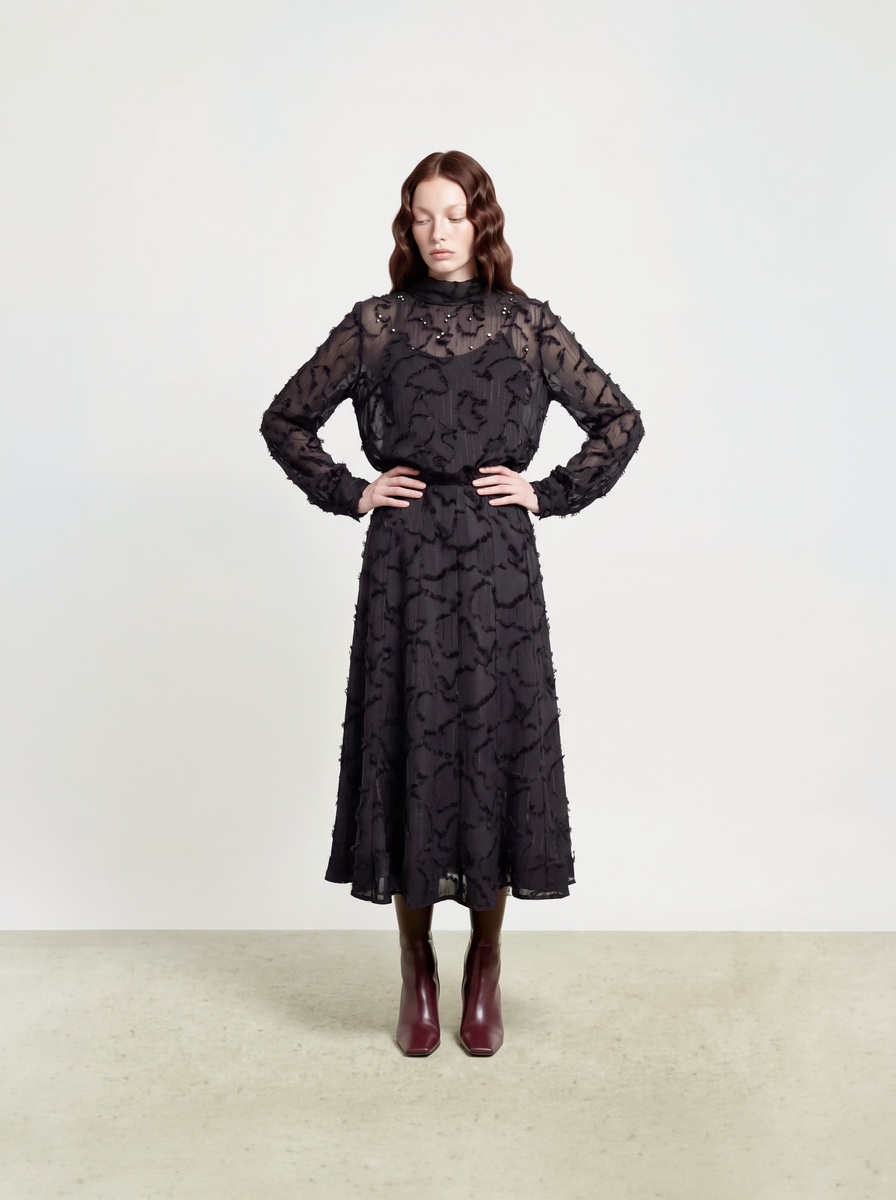Noir Dentelle Cristal Blouse