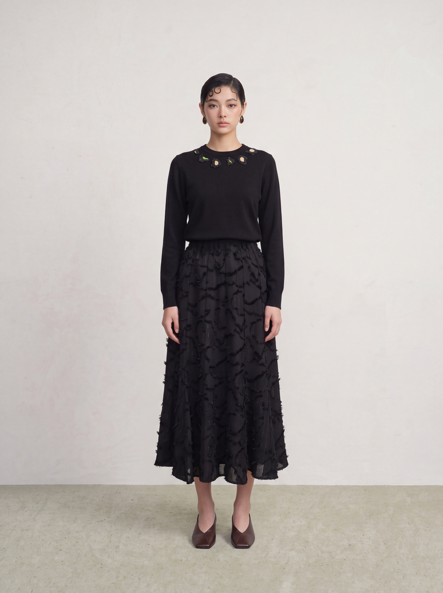 Noir Dentelle Arabesque Skirt