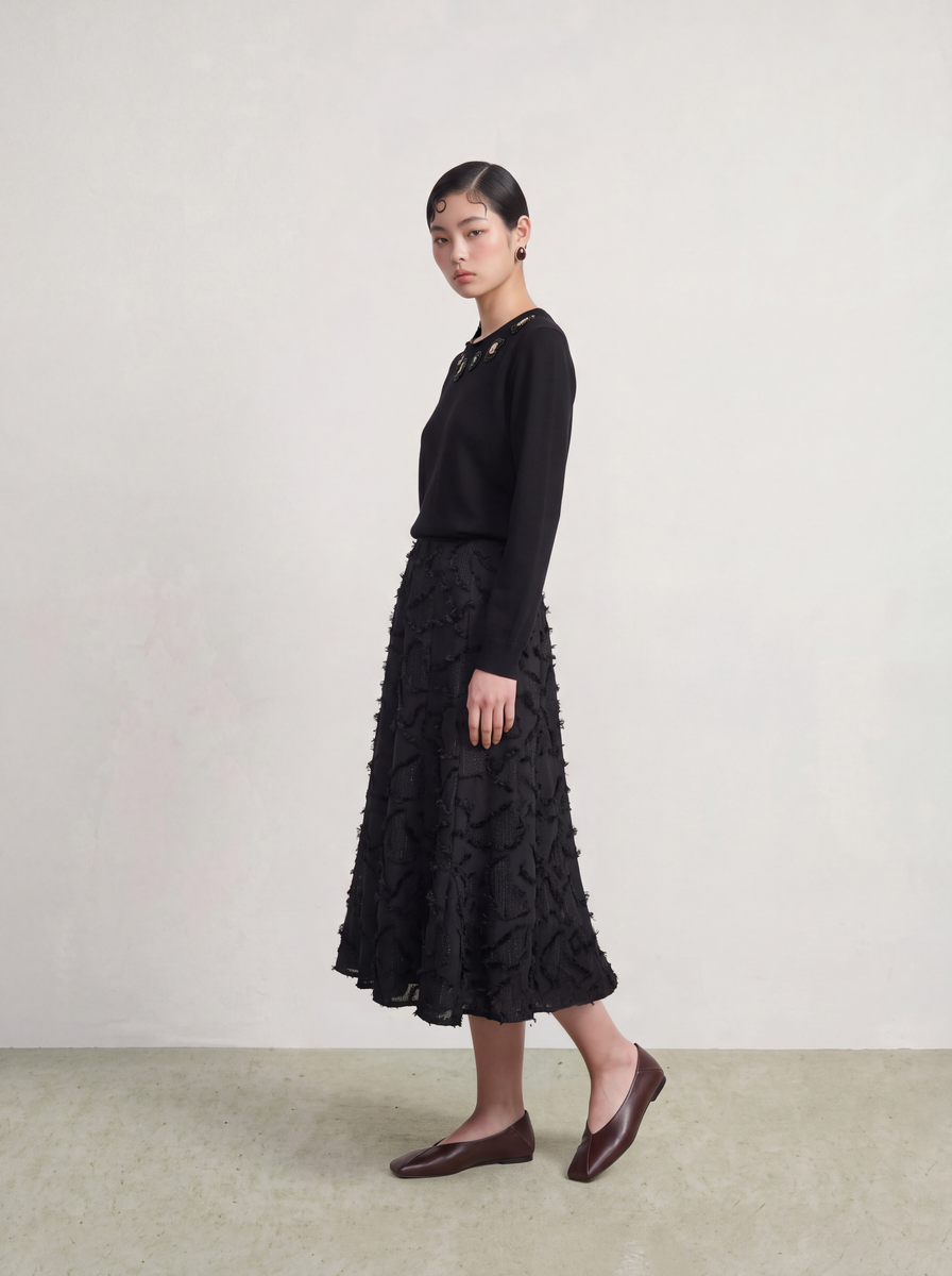 Noir Dentelle Arabesque Skirt