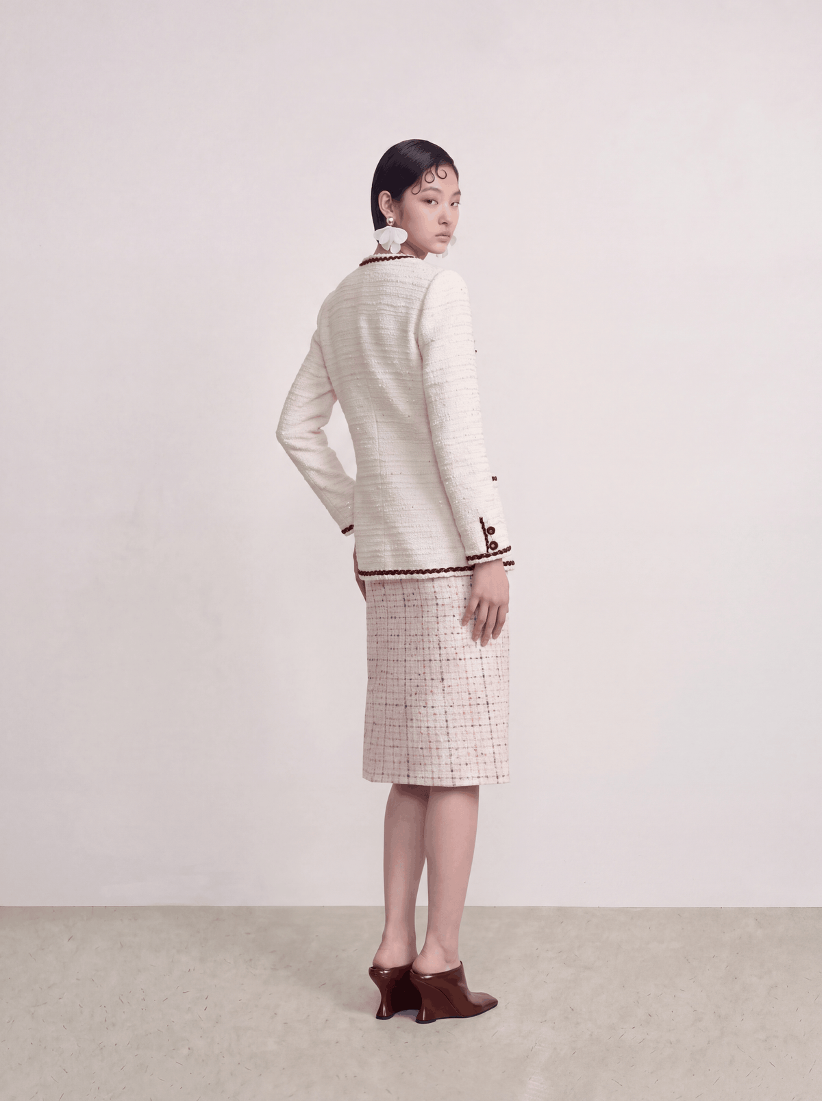 Crème Tweed Tresse Bordeaux Jacket