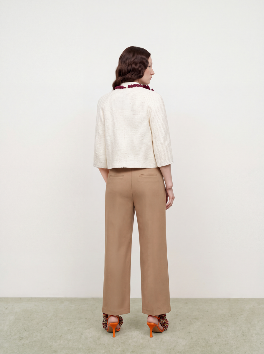 Blanc Tweed Bouton Doré Jacket