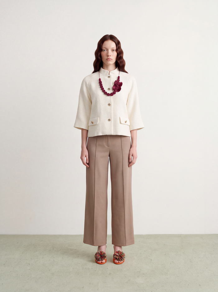 Blanc Tweed Bouton Doré Jacket