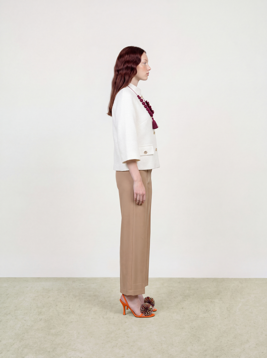 Blanc Tweed Bouton Doré Jacket